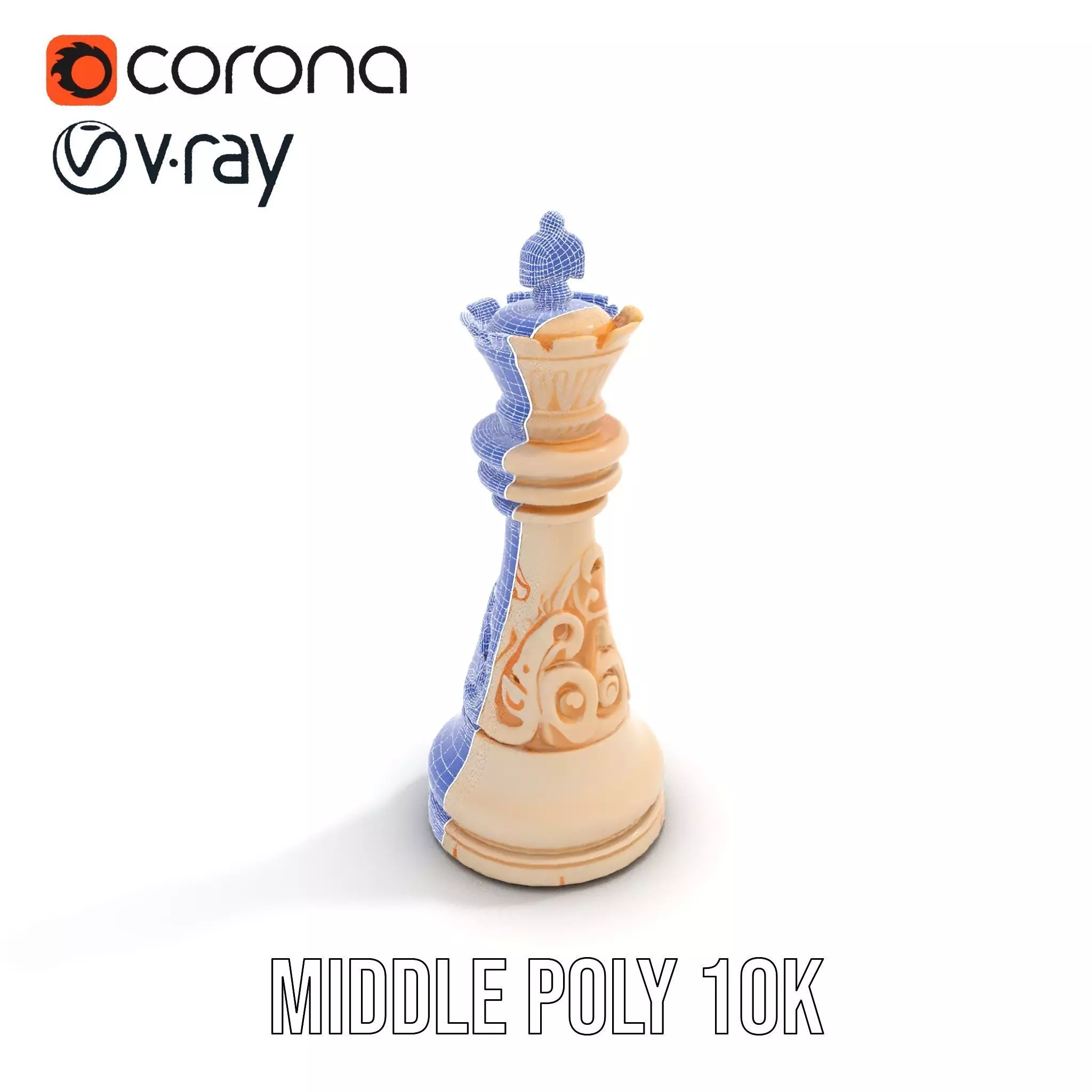 Ivory Chess King model pack Low-poly 3D model_13