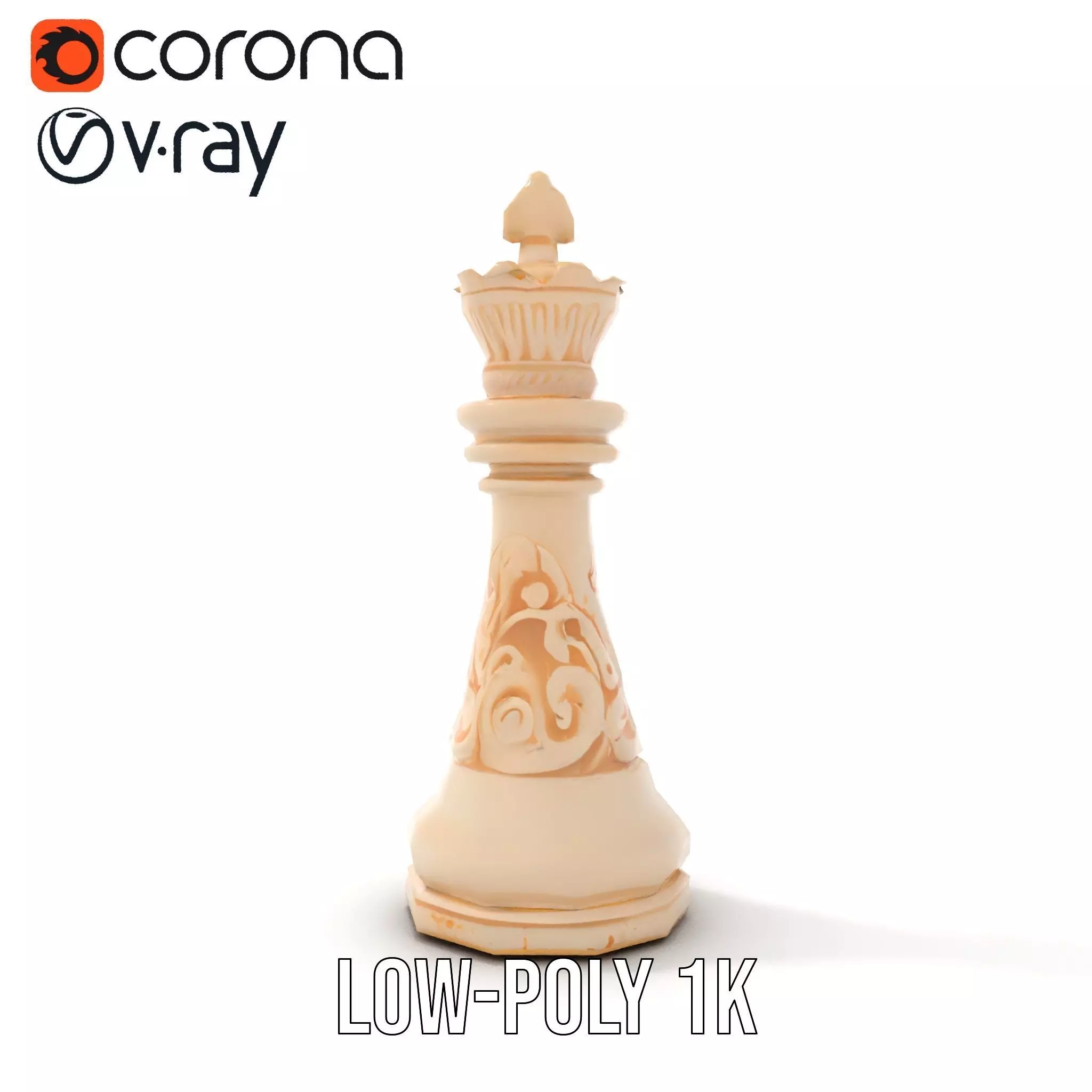 Ivory Chess King model pack Low-poly 3D model_14