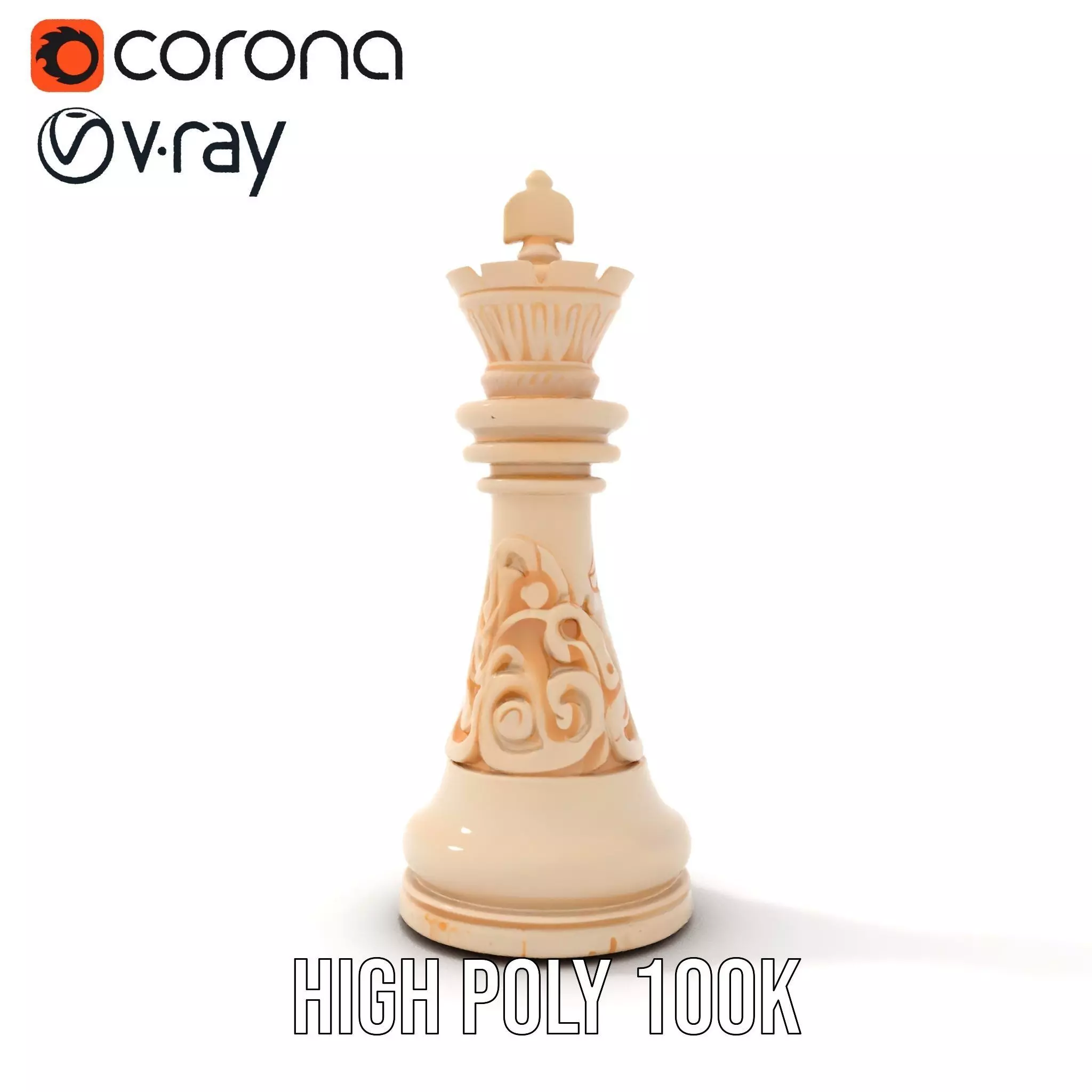 Ivory Chess King model pack Low-poly 3D model_32
