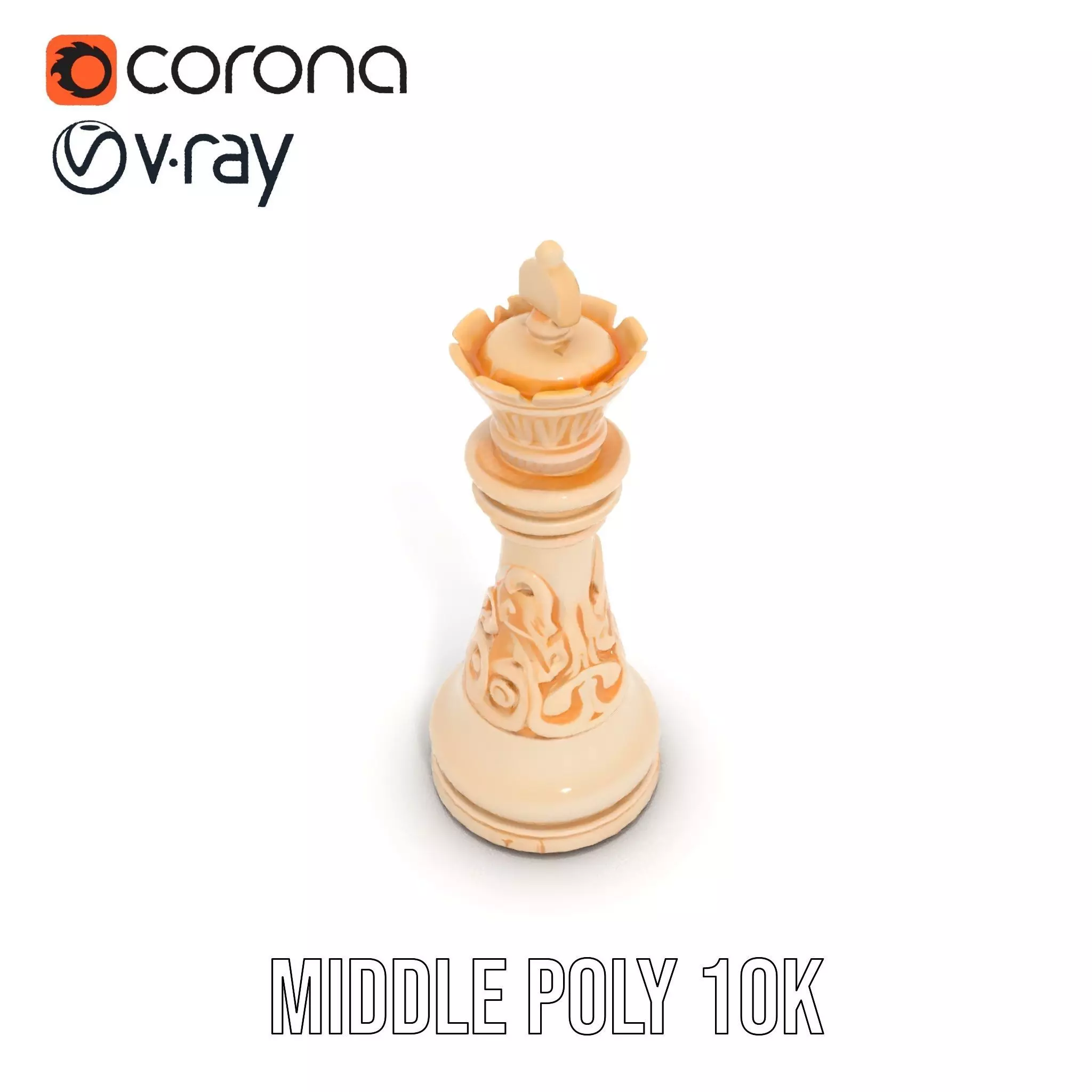 Ivory Chess King model pack Low-poly 3D model_15