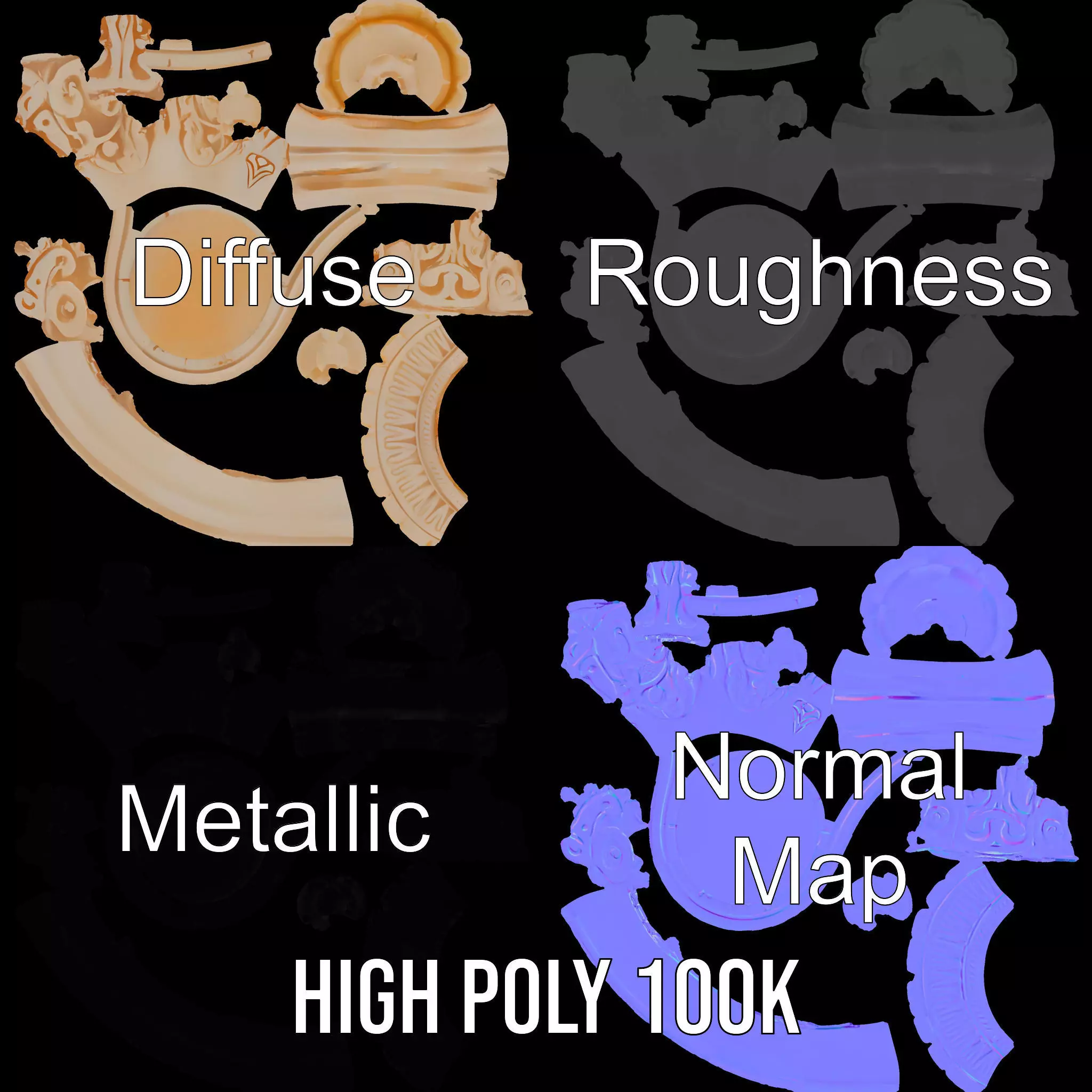 Ivory Chess King model pack Low-poly 3D model_3