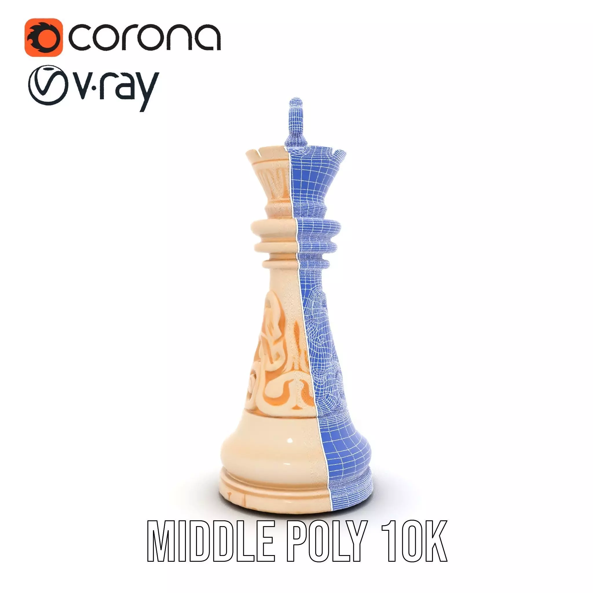 Ivory Chess King model pack Low-poly 3D model_29