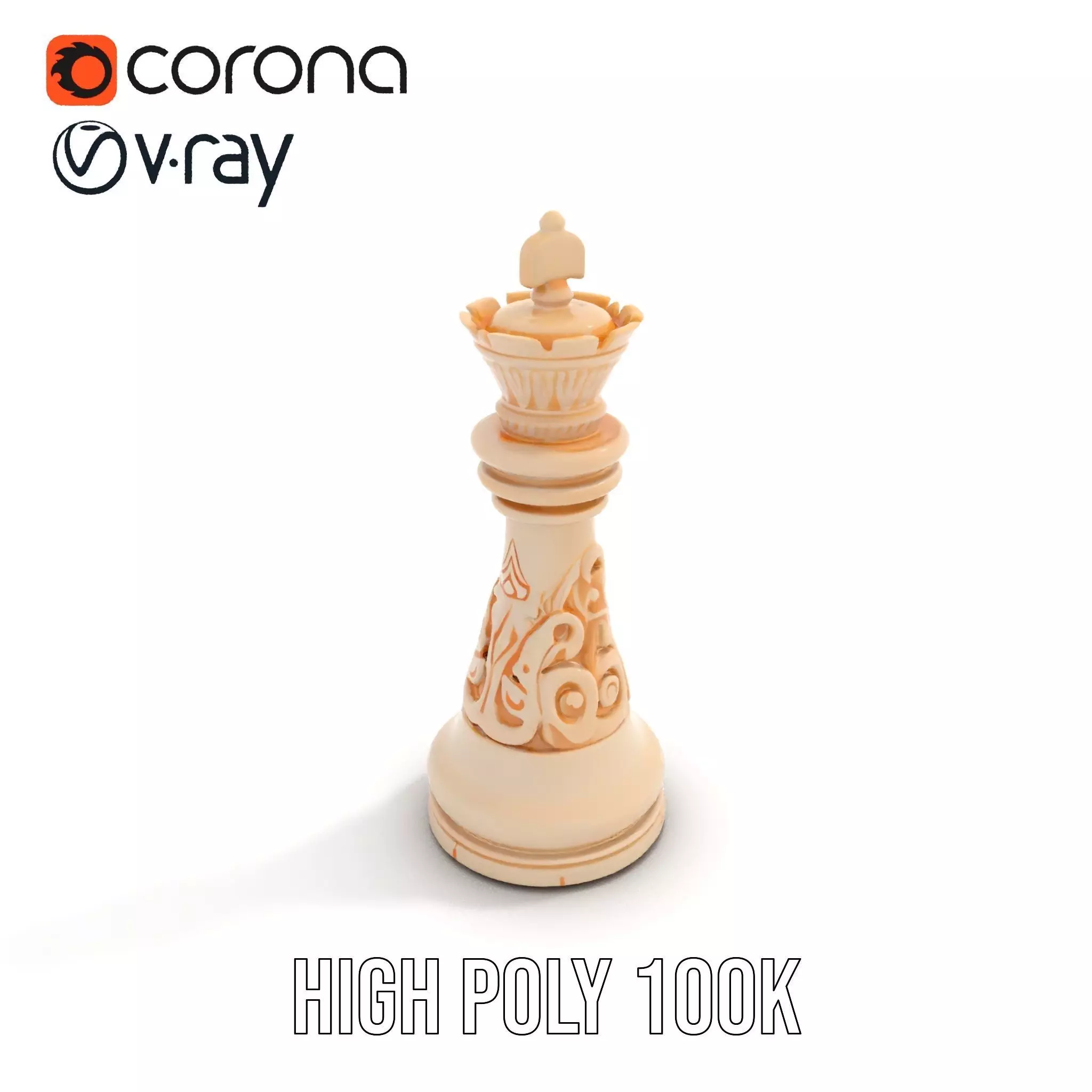 Ivory Chess King model pack Low-poly 3D model_25