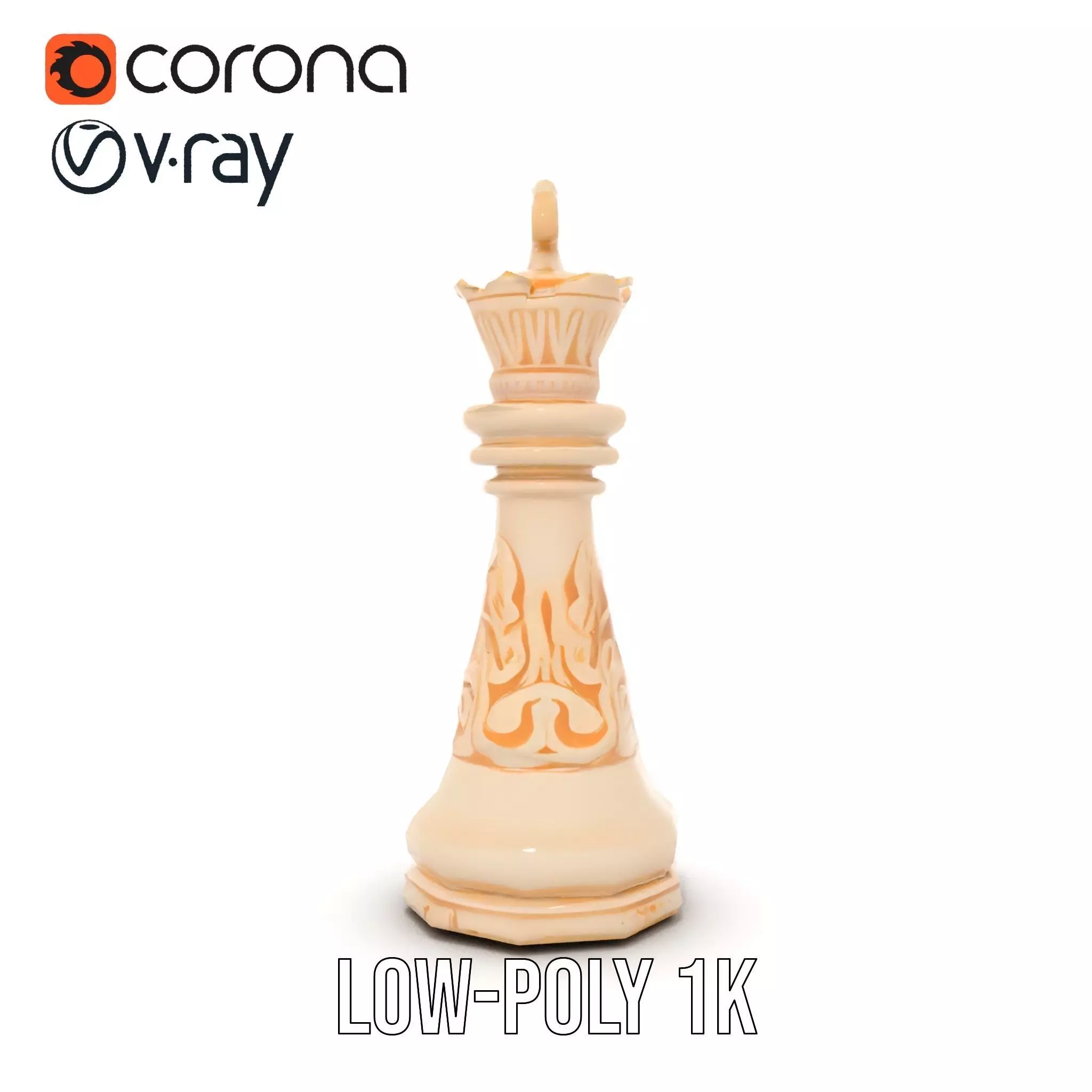 Ivory Chess King model pack Low-poly 3D model_21