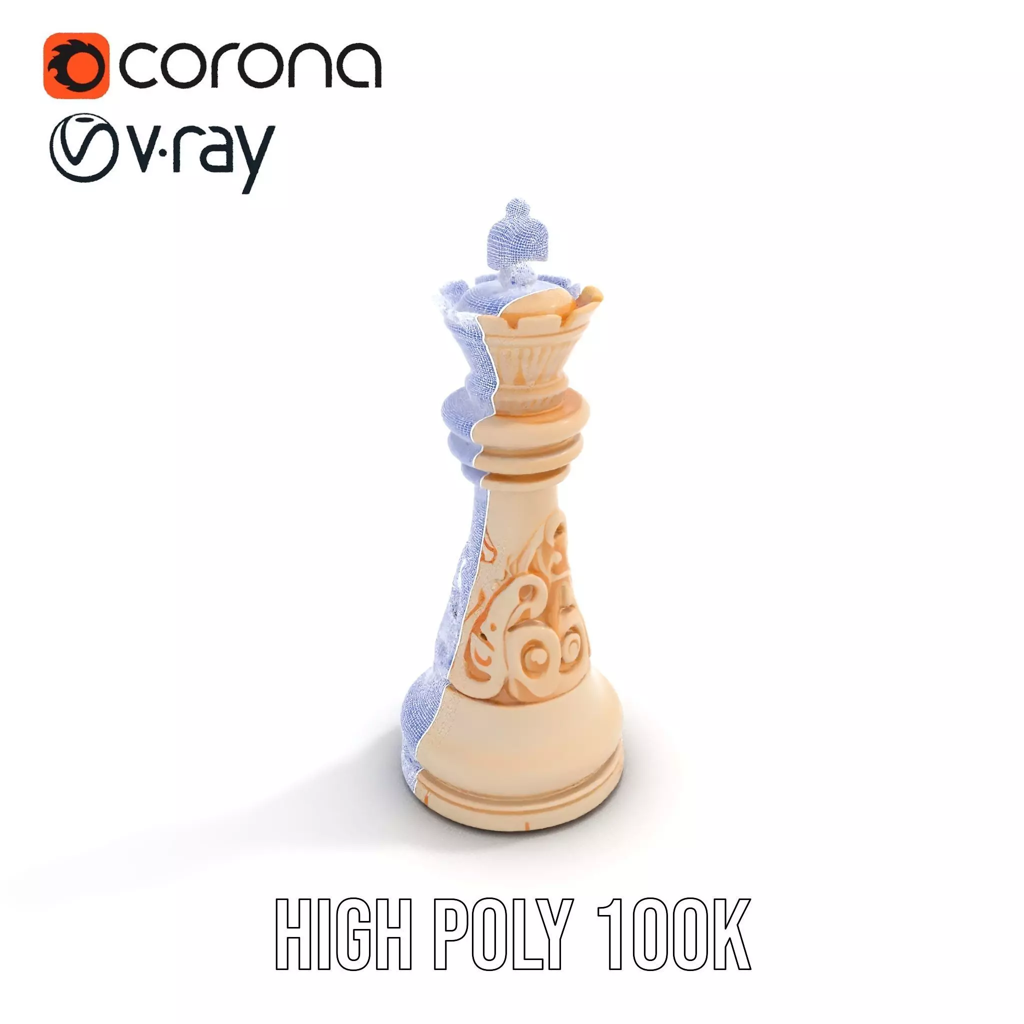 Ivory Chess King model pack Low-poly 3D model_28