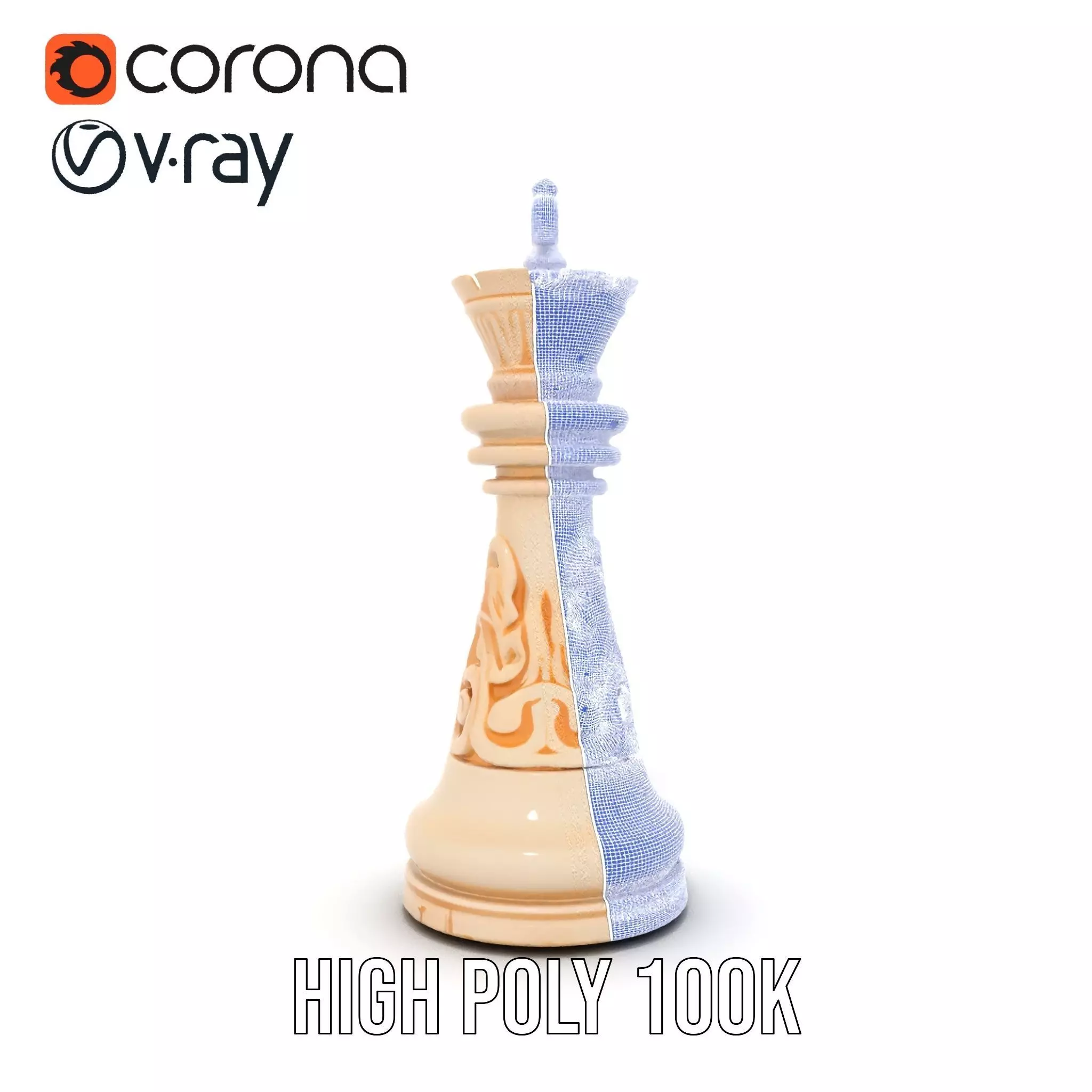 Ivory Chess King model pack Low-poly 3D model_34