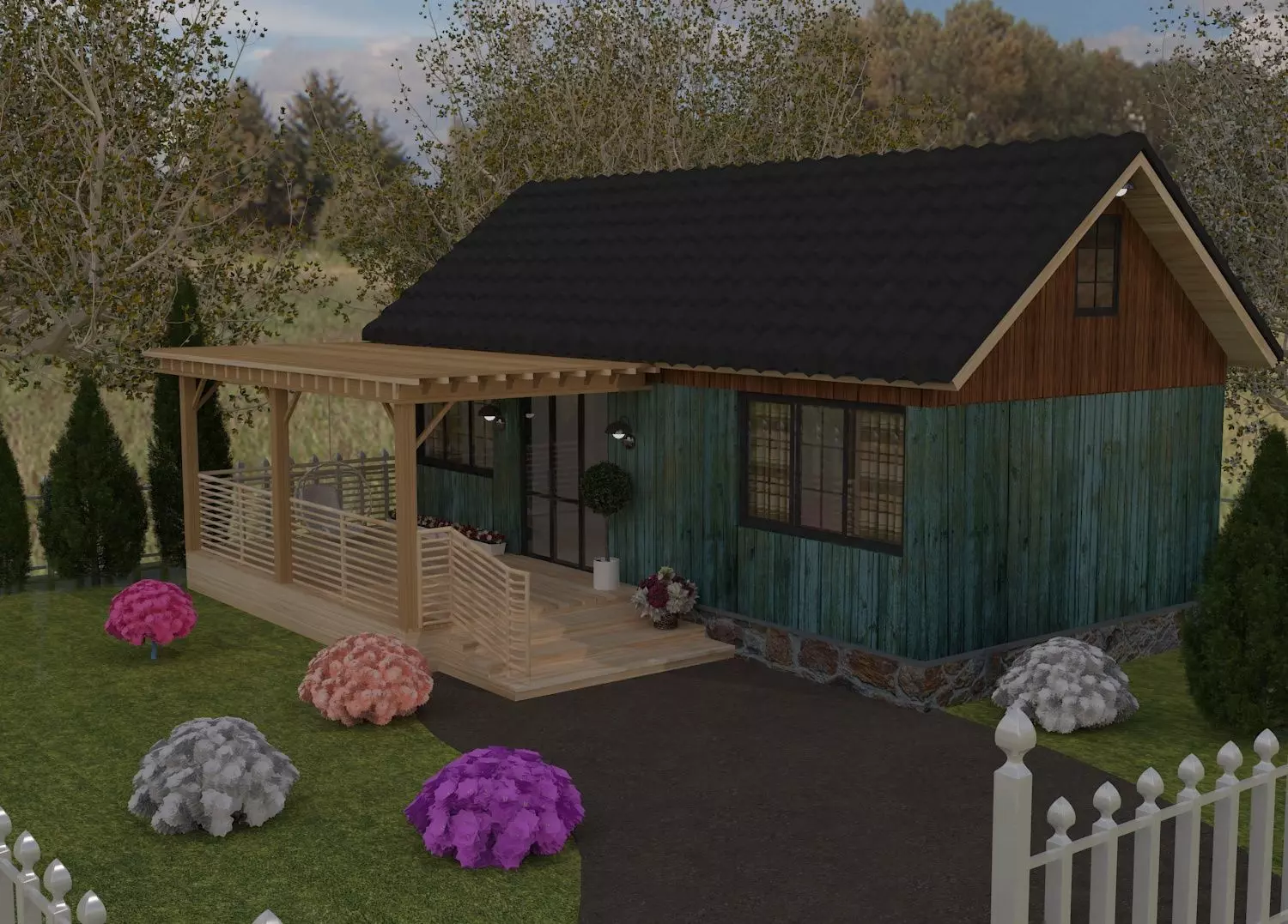 Villa house 3D model_3