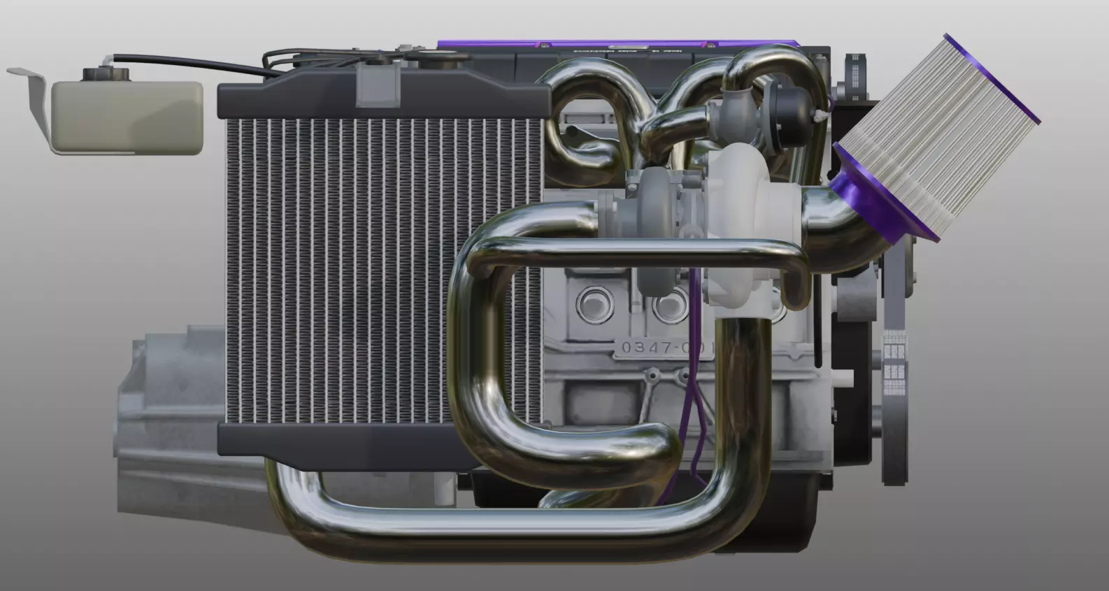 3D model of Honda I4 engine 3D model_20