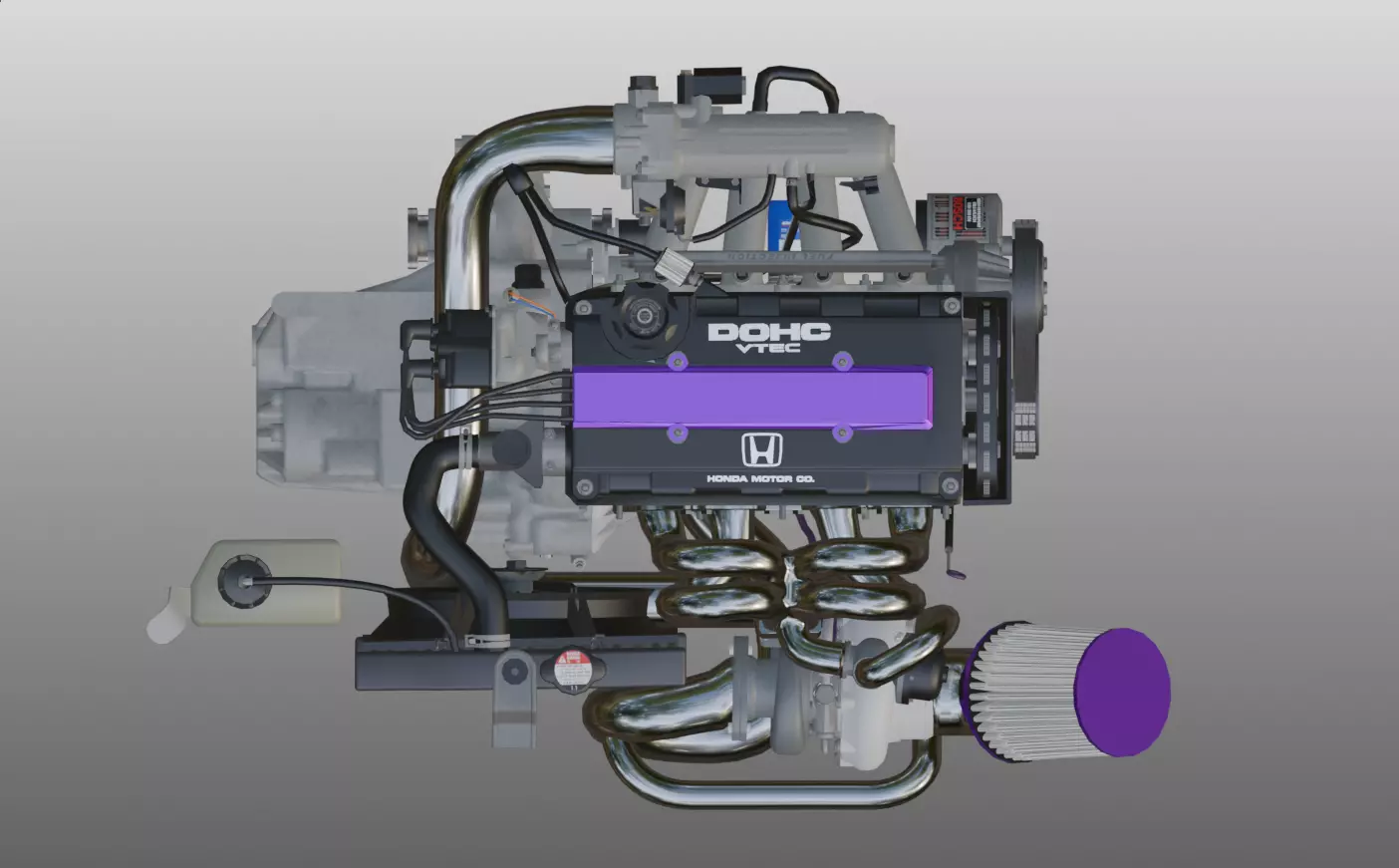 3D model of Honda I4 engine 3D model_23