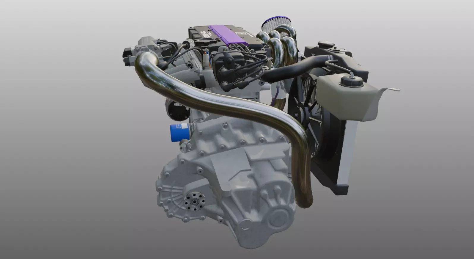 3D model of Honda I4 engine 3D model_21