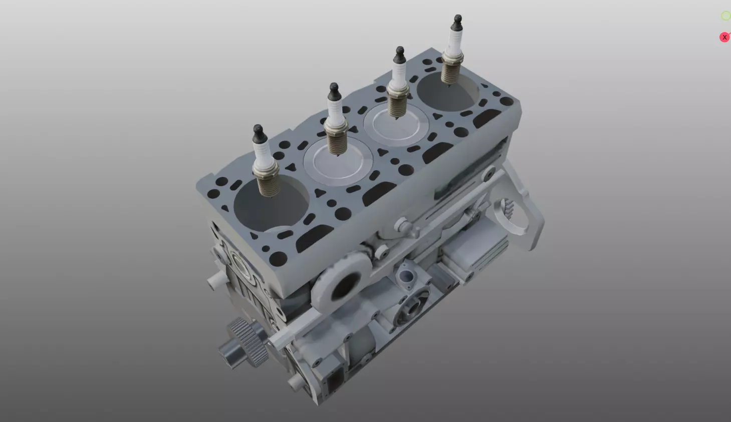3D model of Honda I4 engine 3D model_7