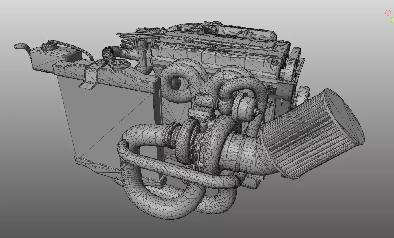 3D model of Honda I4 engine 3D model_25