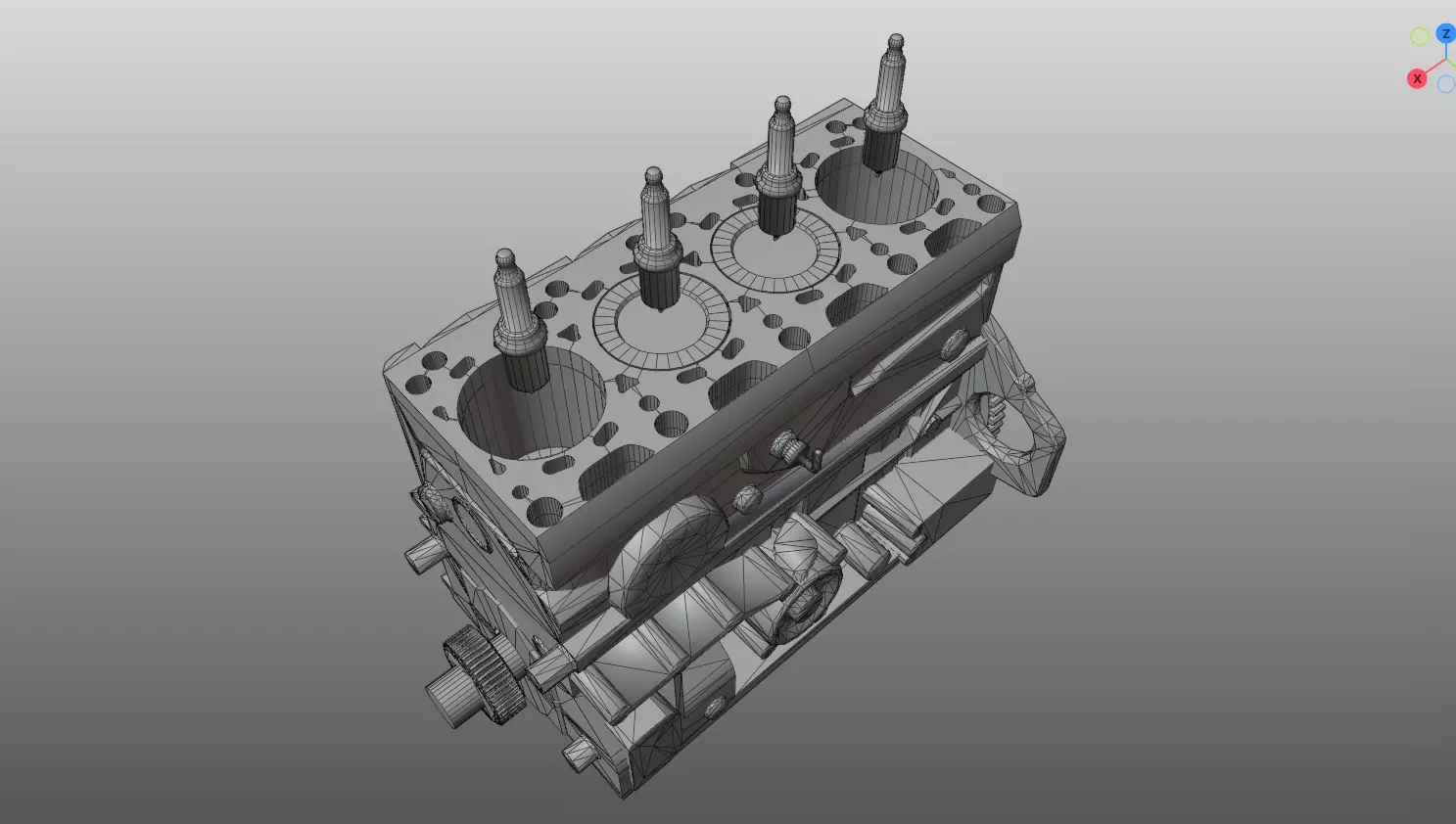 3D model of Honda I4 engine 3D model_8