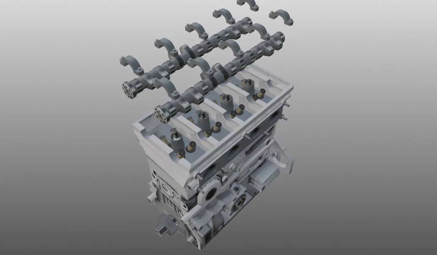3D model of Honda I4 engine 3D model_6