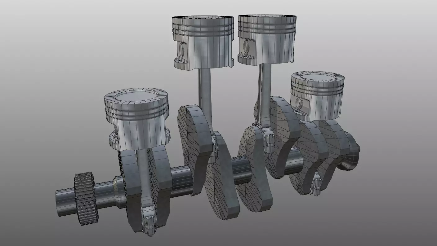 3D model of Honda I4 engine 3D model_12
