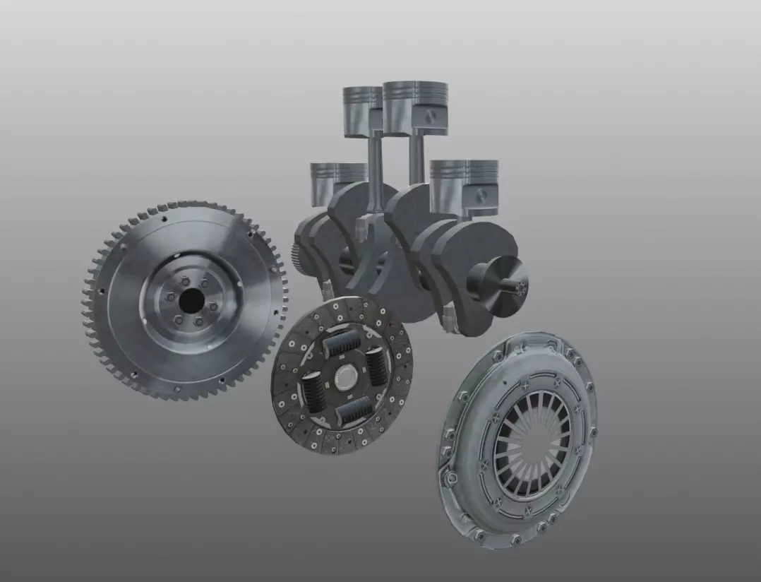 3D model of Honda I4 engine 3D model_9