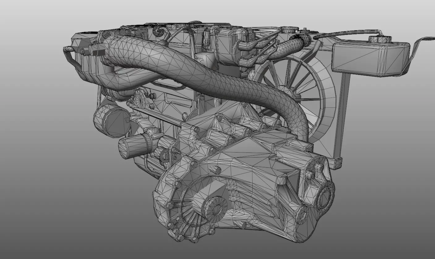 3D model of Honda I4 engine 3D model_1