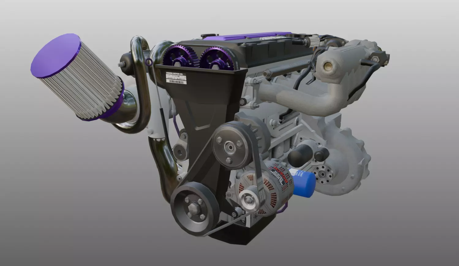 3D model of Honda I4 engine 3D model_0