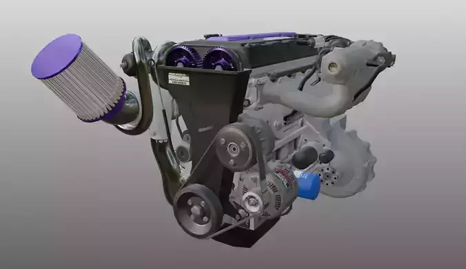 3D model of Honda I4 engine