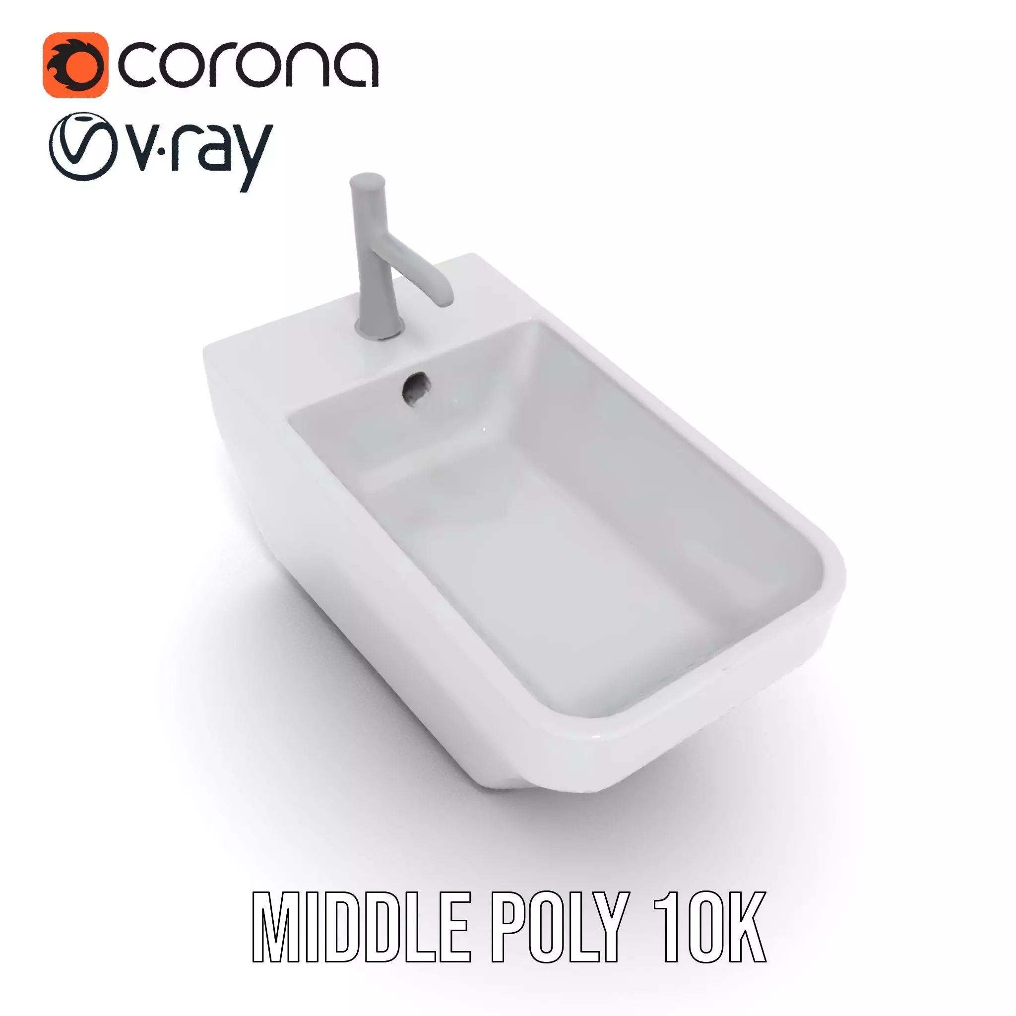 Elegant White Sink model pack Low-poly 3D model_5
