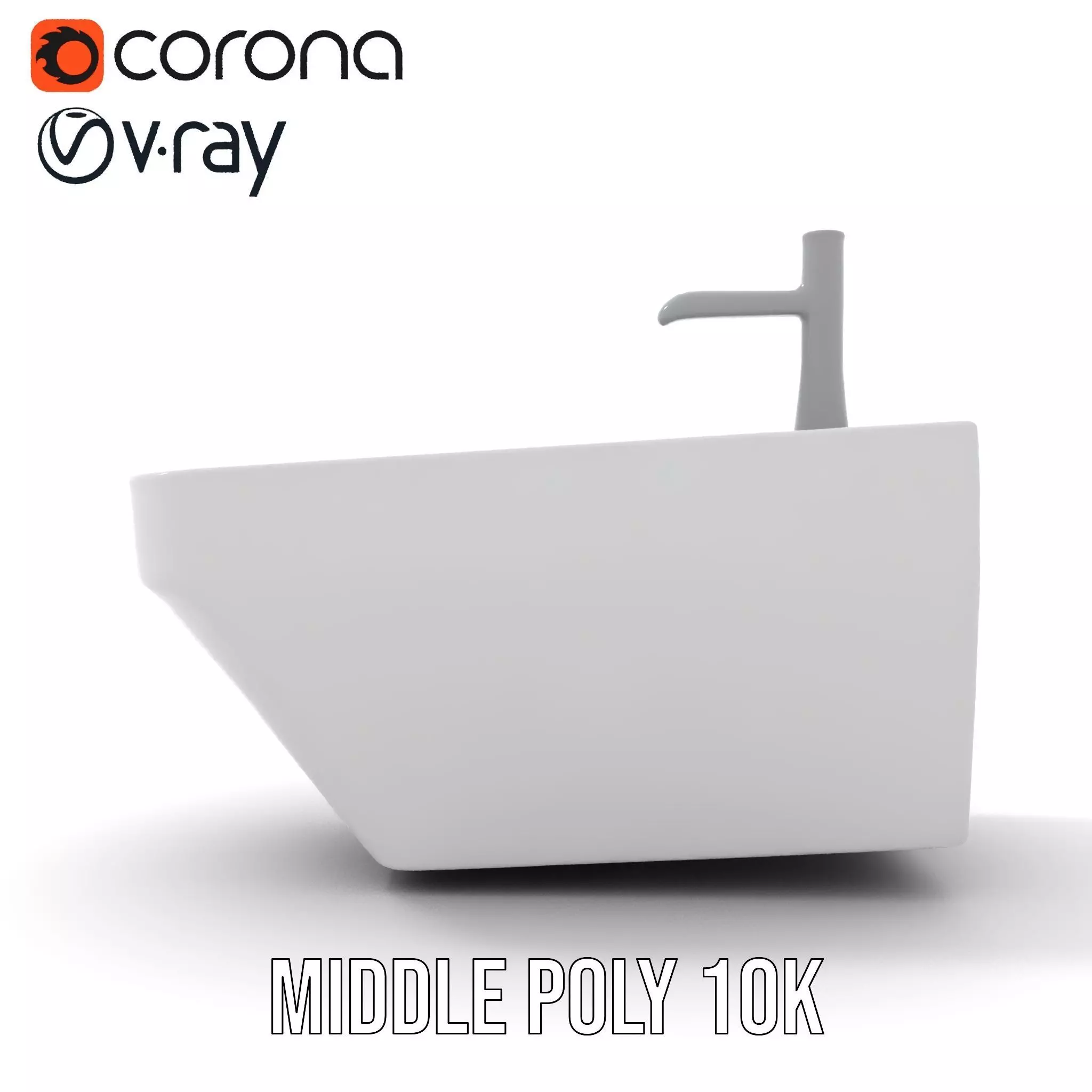 Elegant White Sink model pack Low-poly 3D model_13