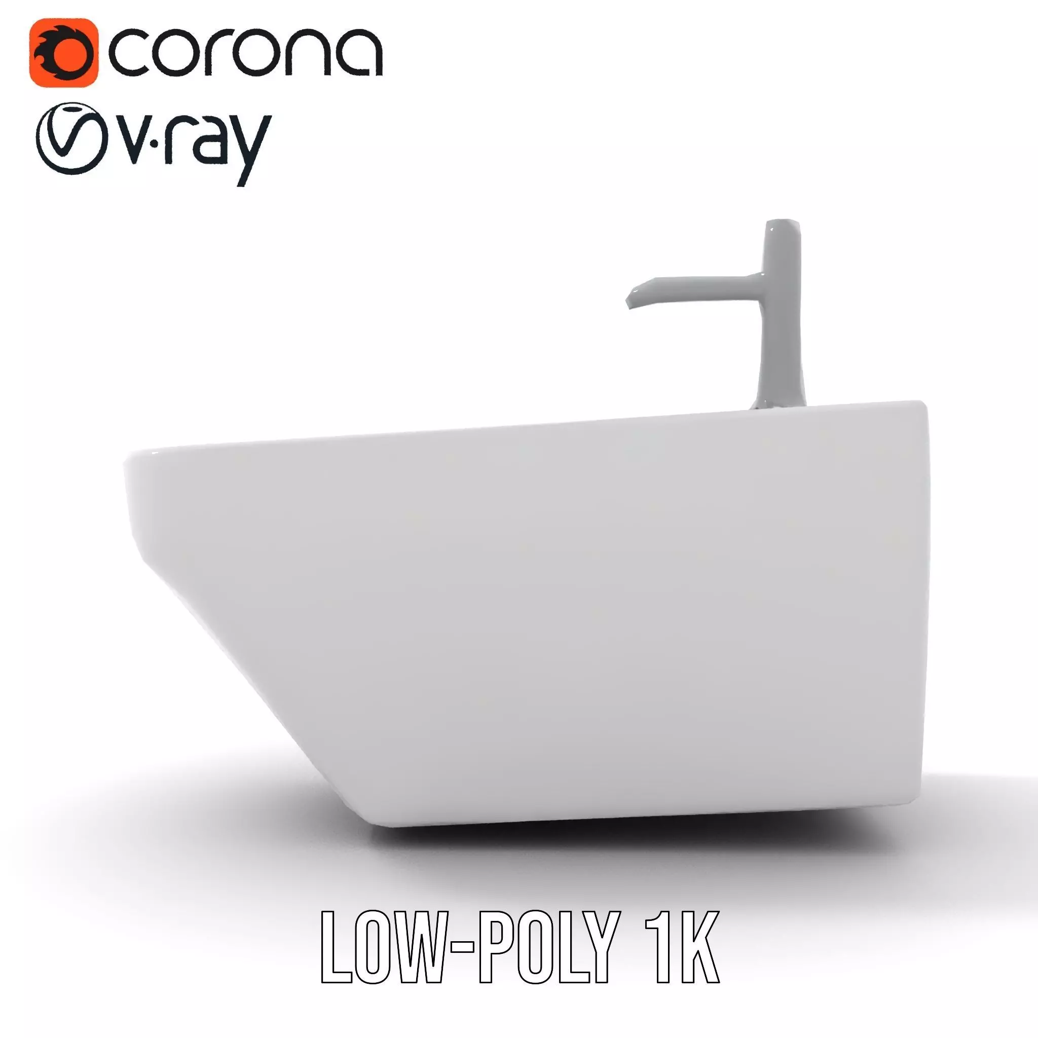 Elegant White Sink model pack Low-poly 3D model_12