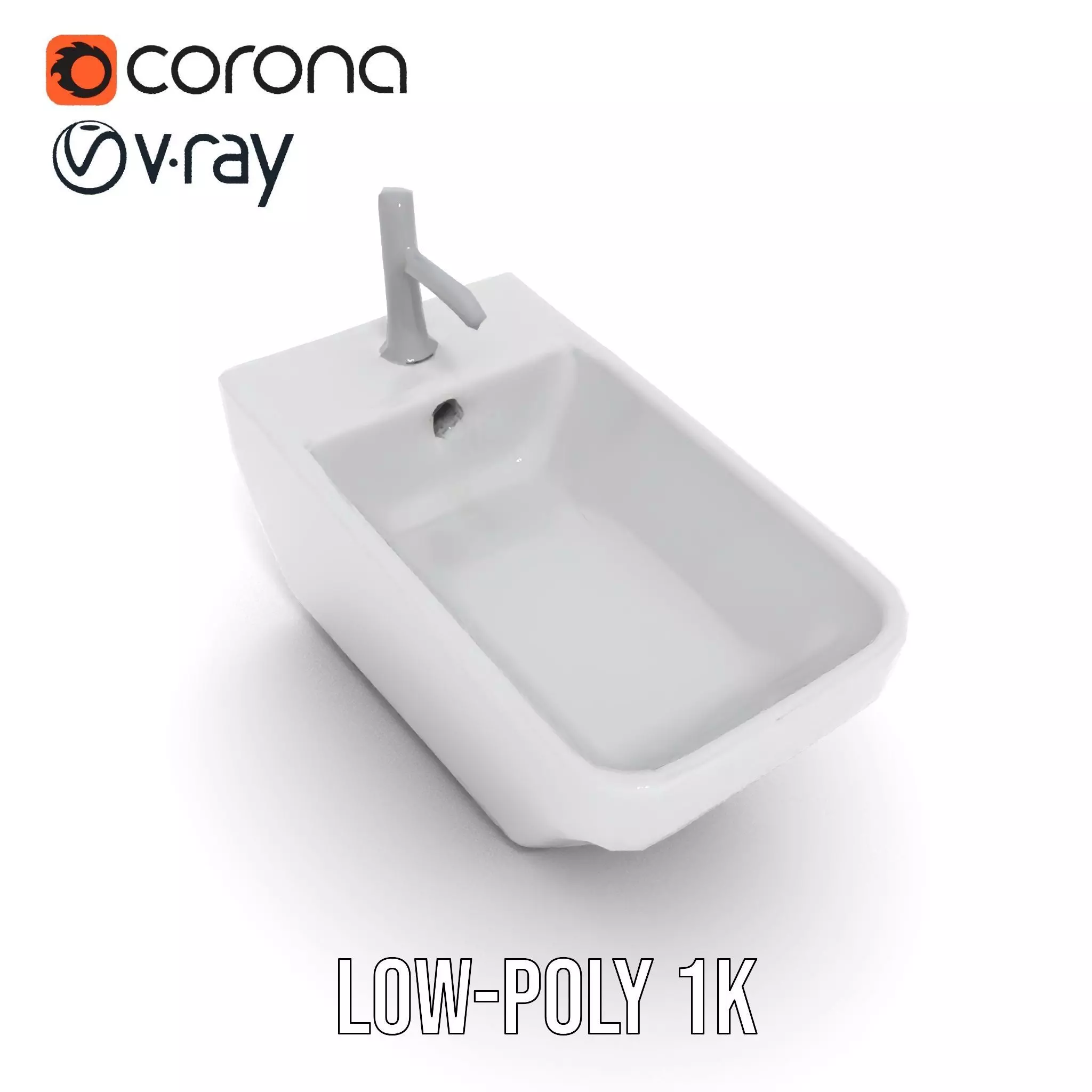 Elegant White Sink model pack Low-poly 3D model_24