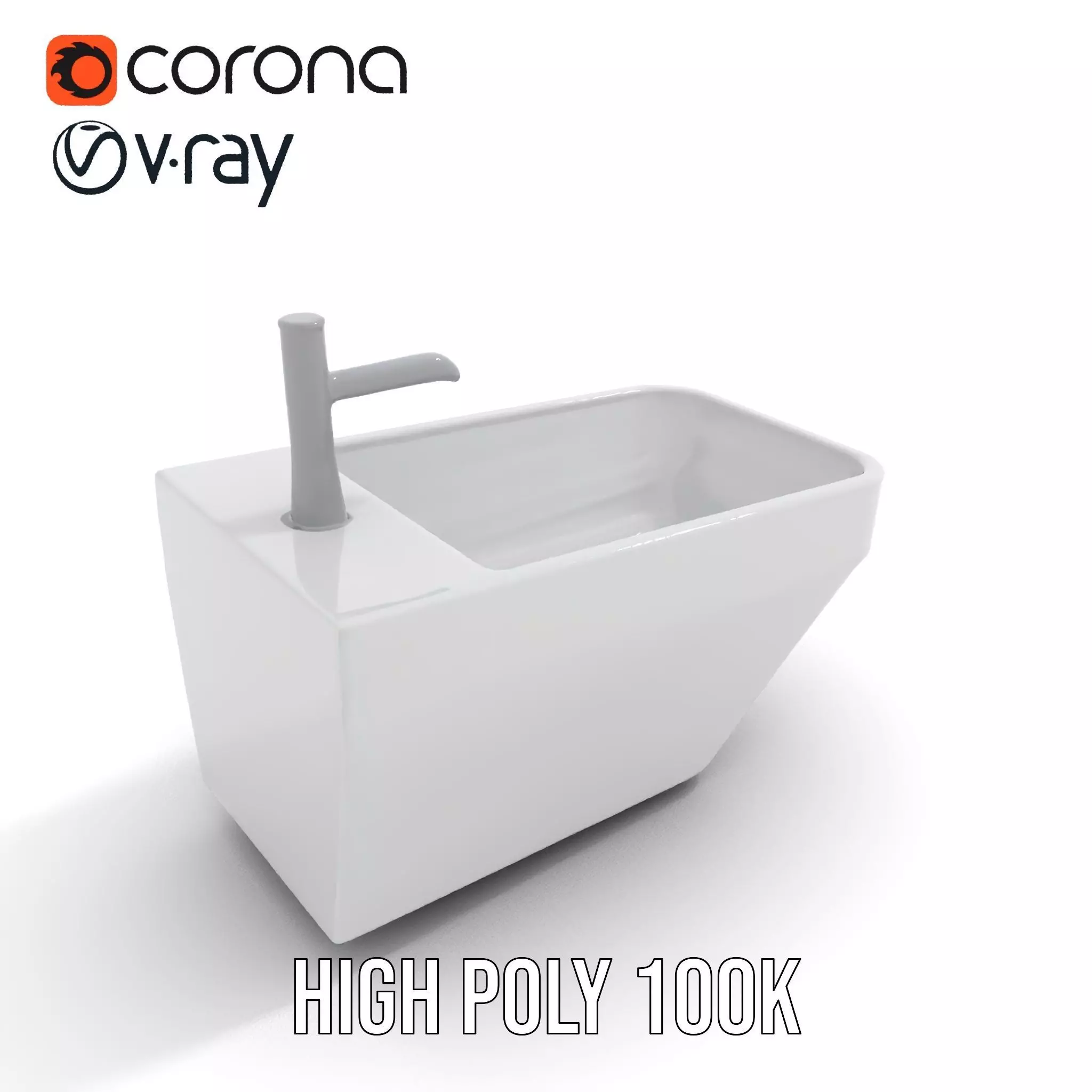 Elegant White Sink model pack Low-poly 3D model_32