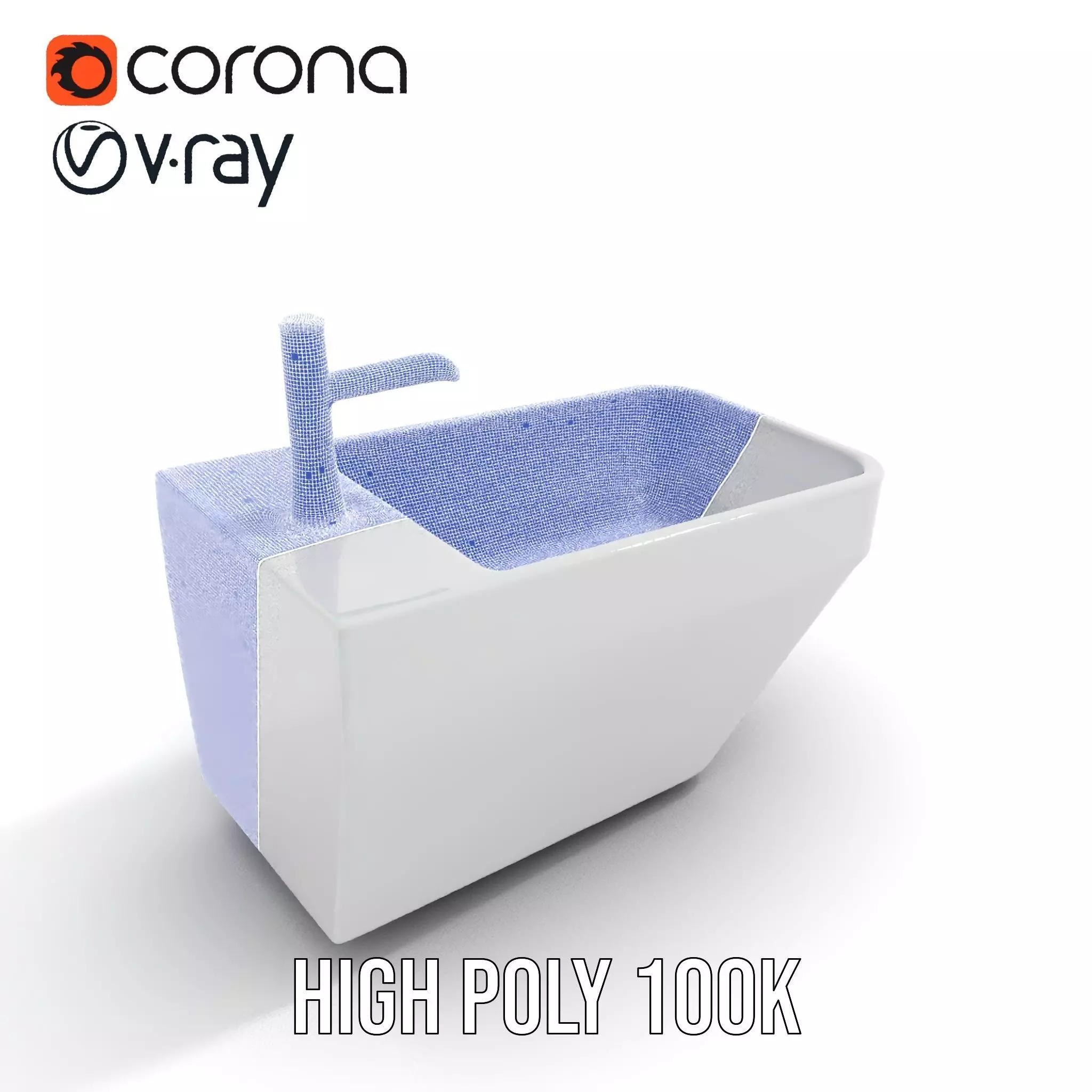 Elegant White Sink model pack Low-poly 3D model_22