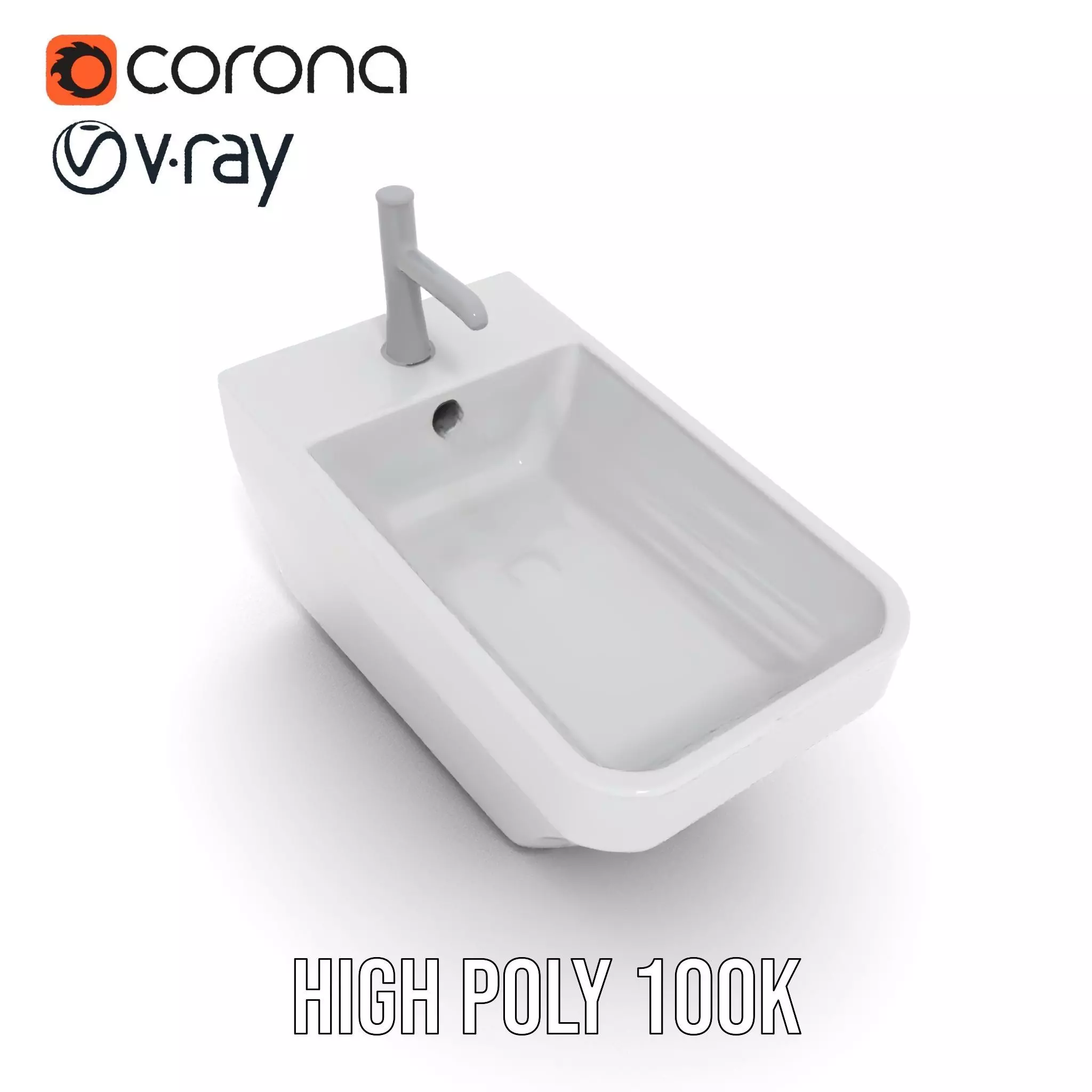 Elegant White Sink model pack Low-poly 3D model_25