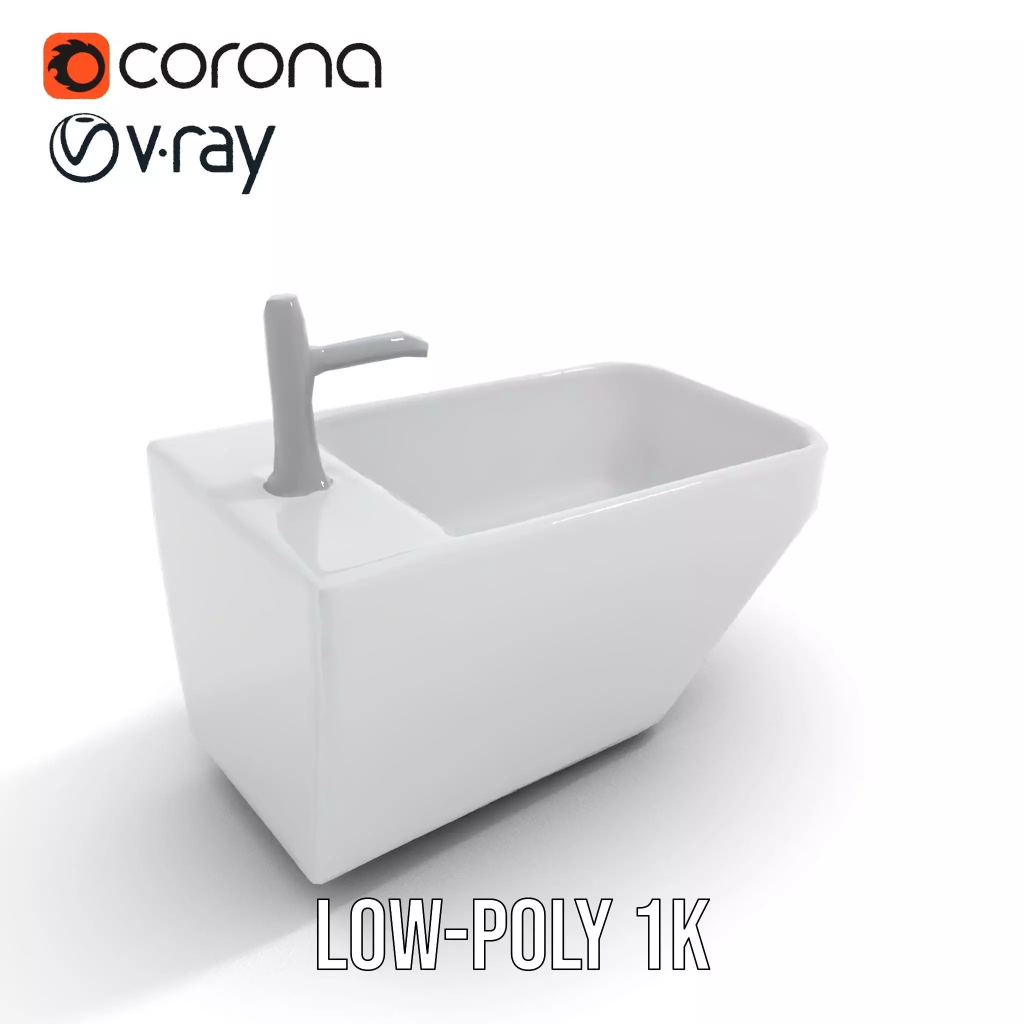 Elegant White Sink model pack Low-poly 3D model_7