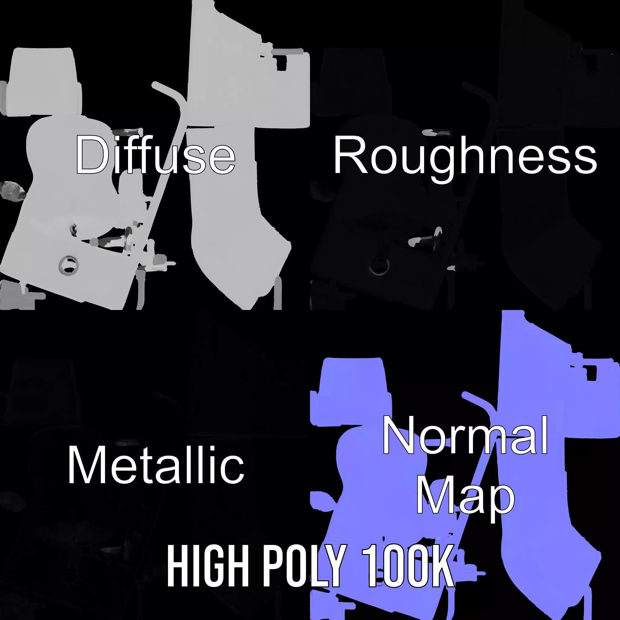 Elegant White Sink model pack Low-poly 3D model_3