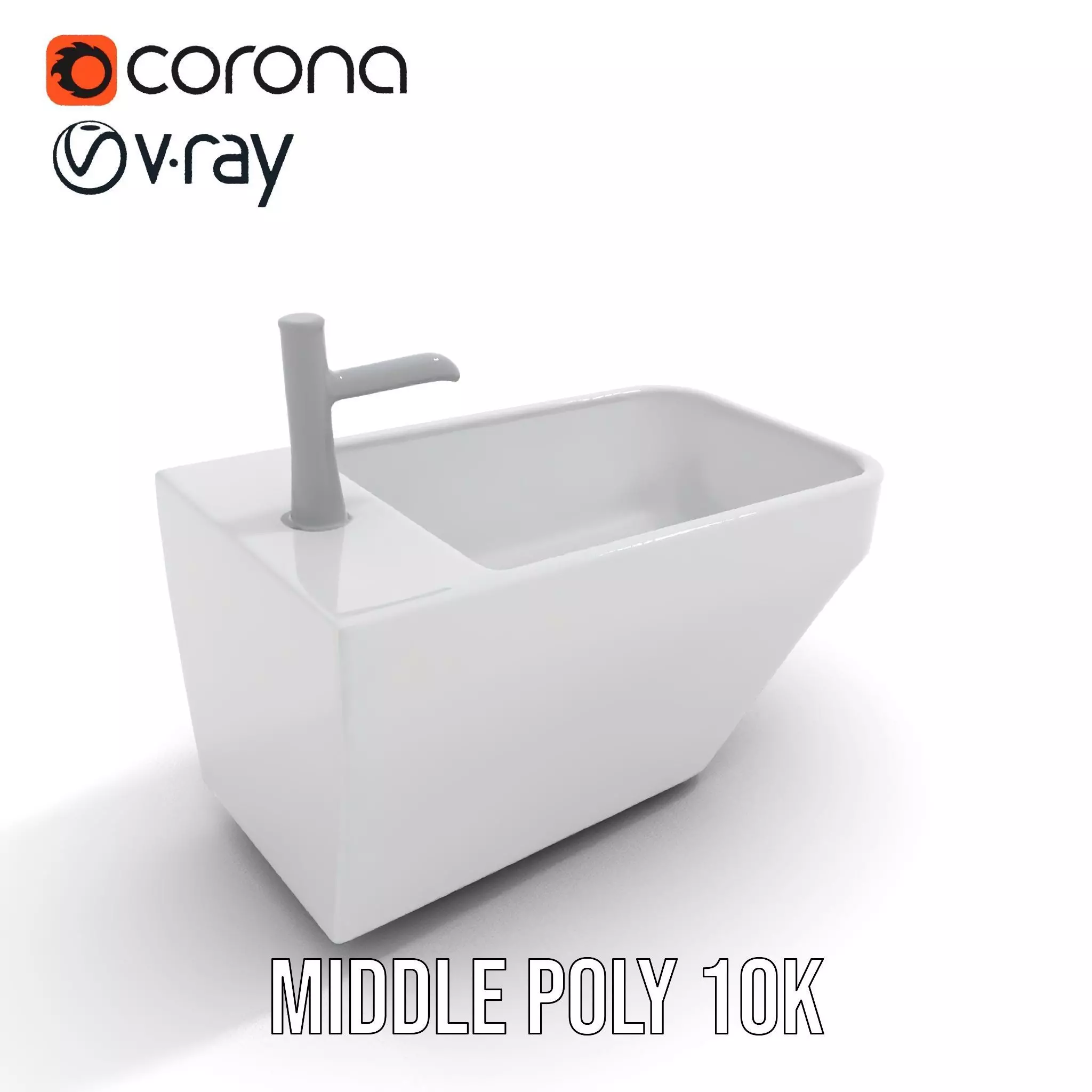 Elegant White Sink model pack Low-poly 3D model_6