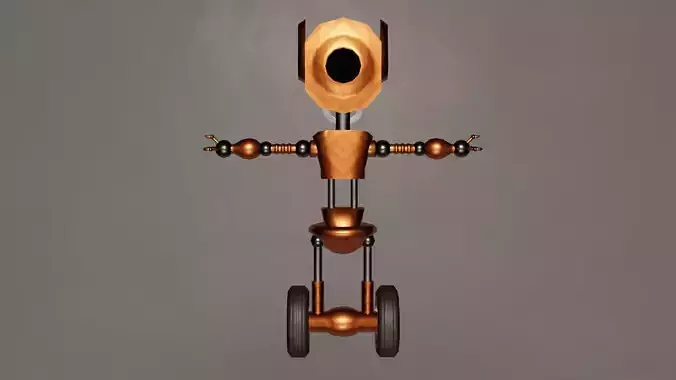Low Poly Wheel Robot- Rigged Low-poly 3D model Low Poly Wheel Robot- Rigged Low-poly 3D model