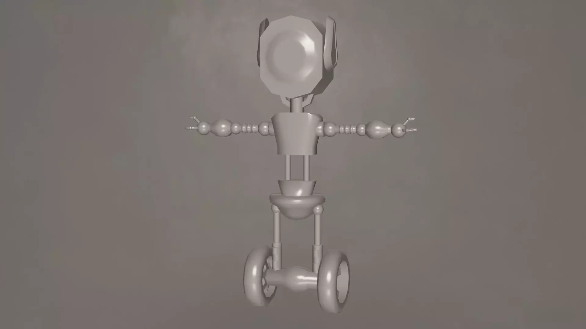 Low Poly Wheel Robot- Rigged Low-poly 3D model_8