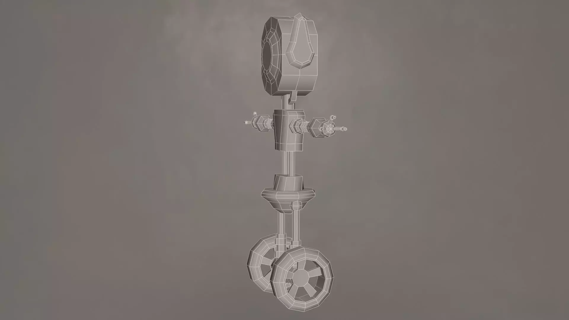Low Poly Wheel Robot- Rigged Low-poly 3D model_24