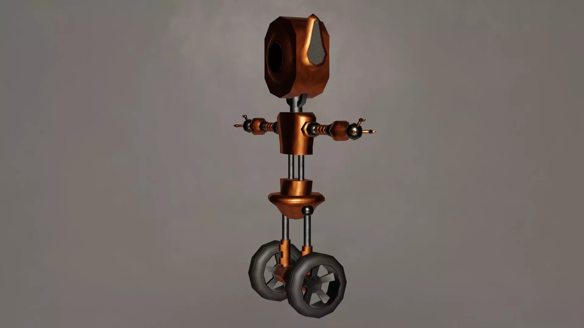 Low Poly Wheel Robot- Rigged Low-poly 3D model_19