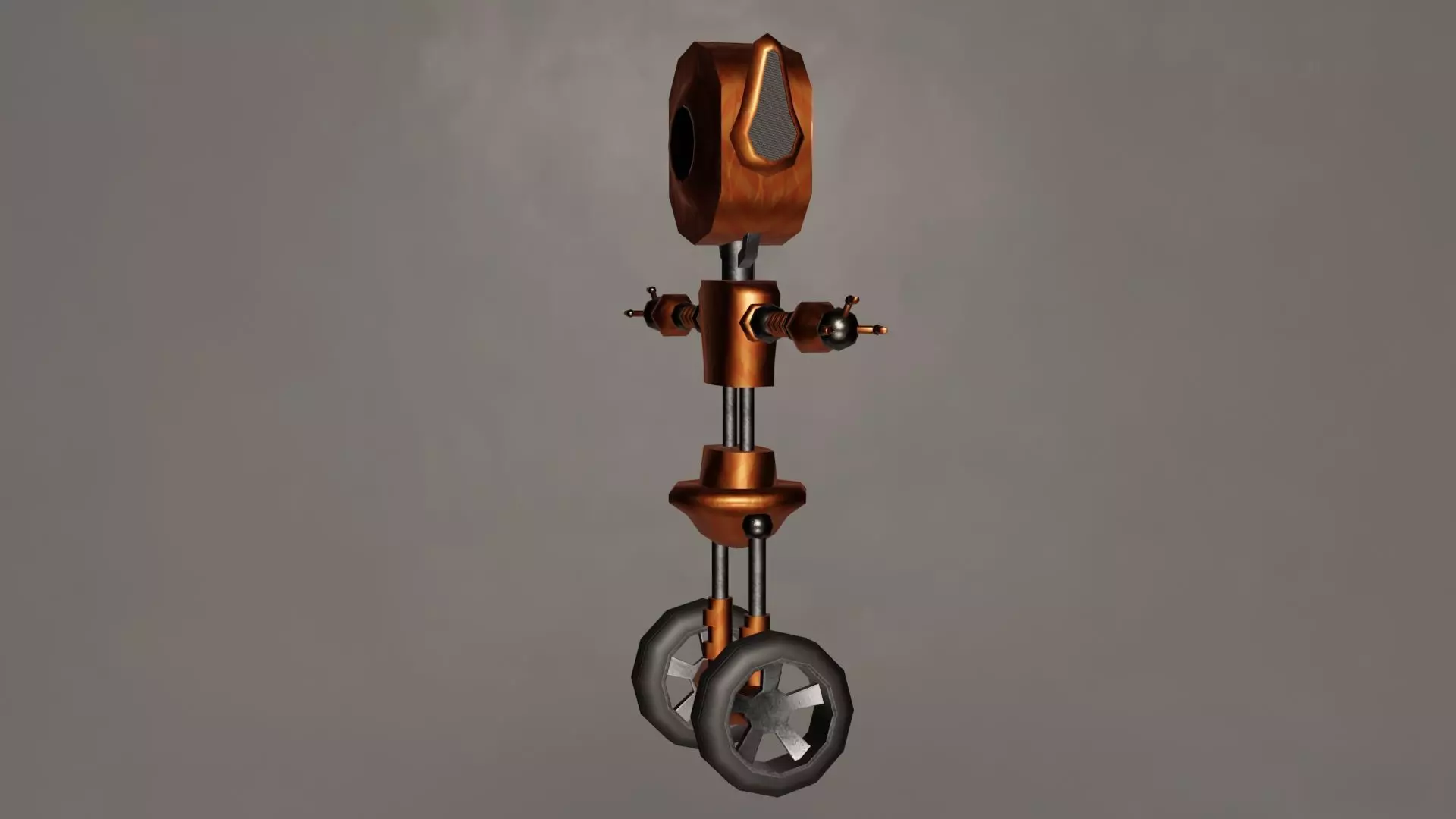 Low Poly Wheel Robot- Rigged Low-poly 3D model_22