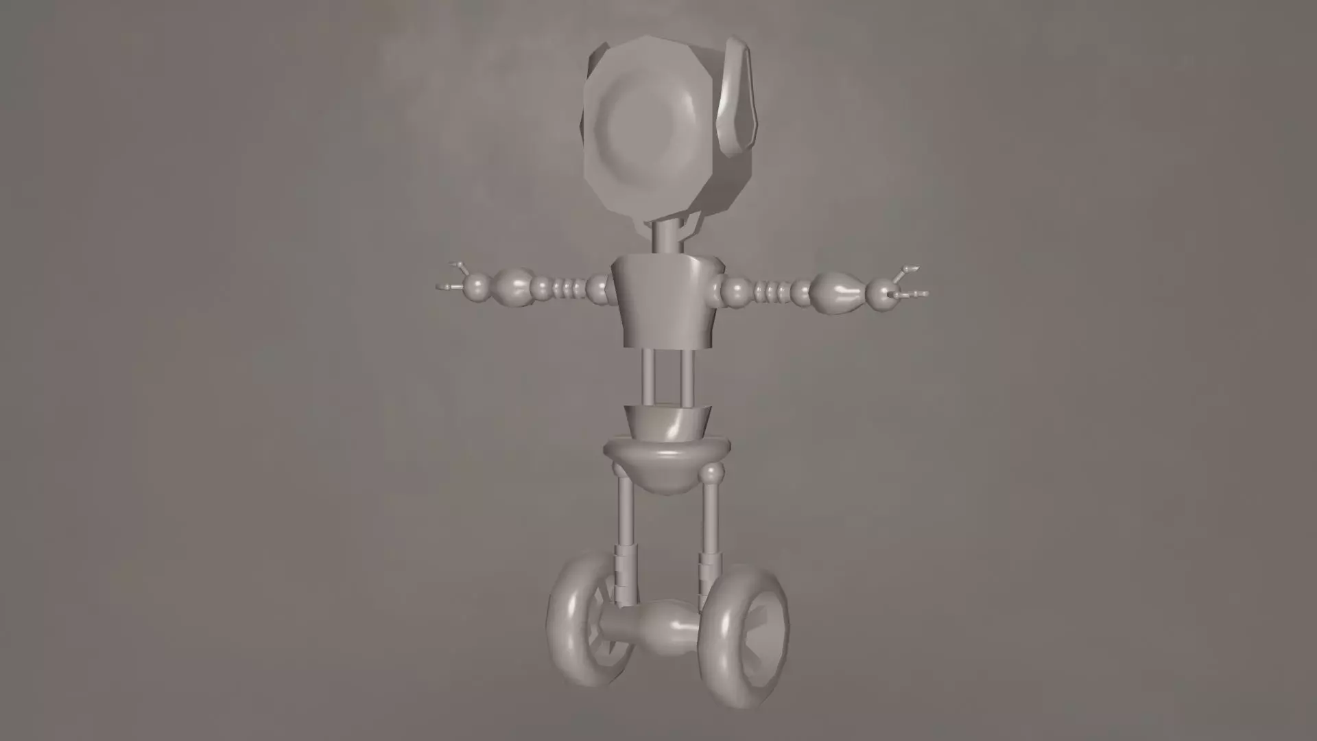 Low Poly Wheel Robot- Rigged Low-poly 3D model_11