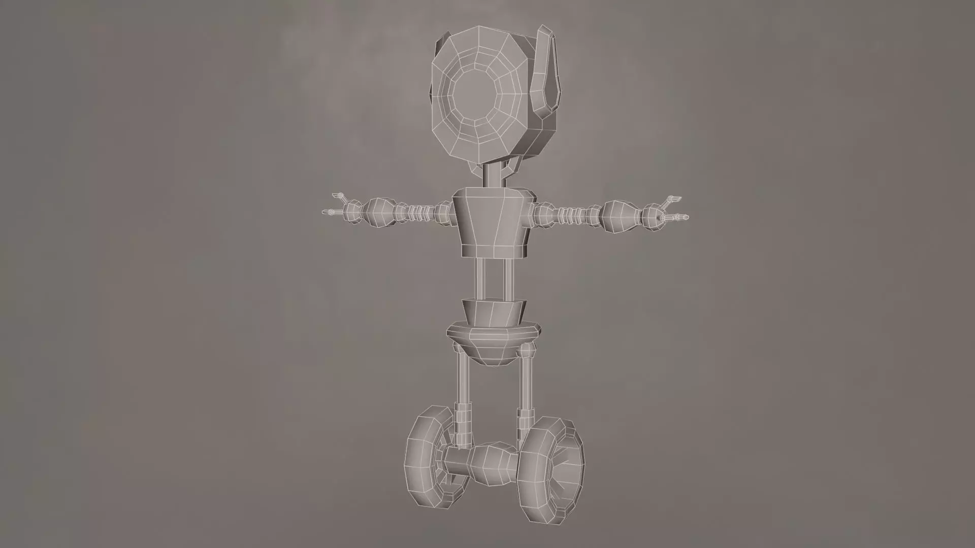Low Poly Wheel Robot- Rigged Low-poly 3D model_12