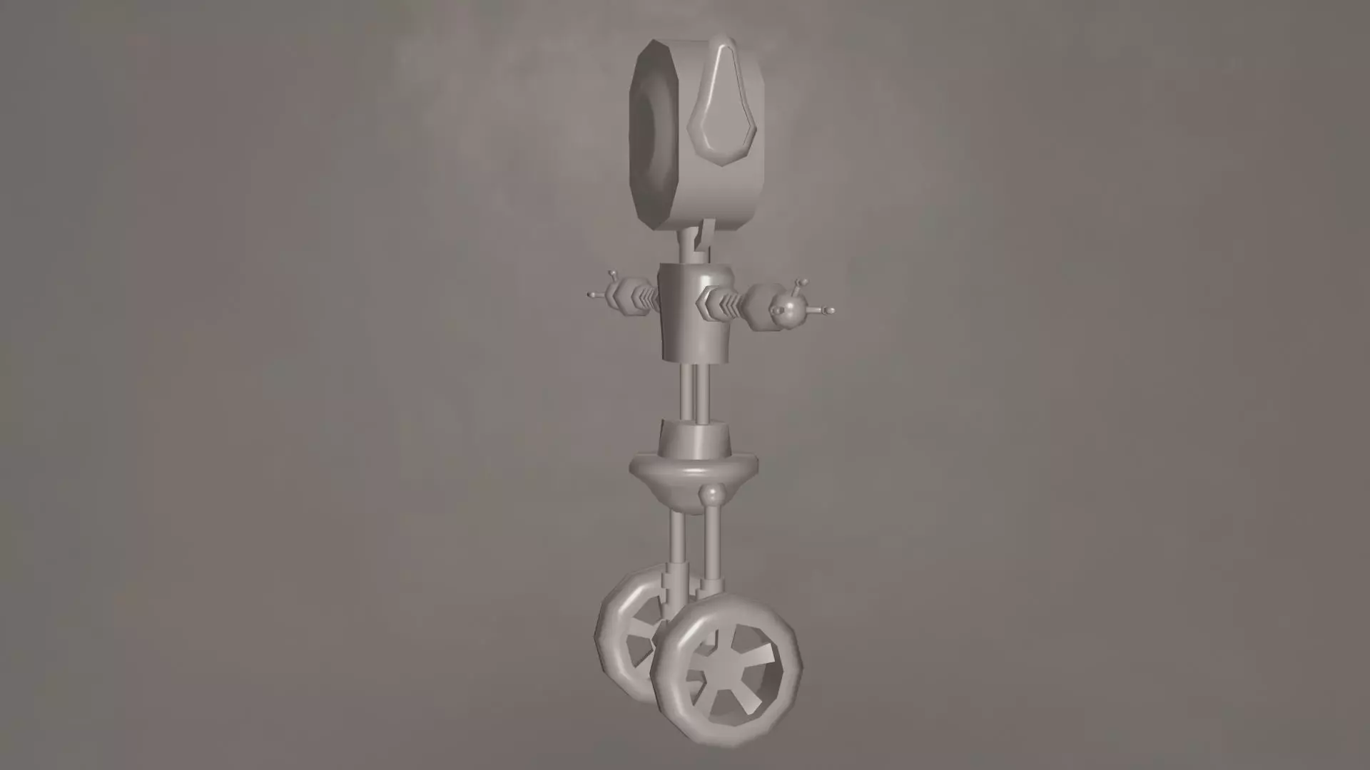Low Poly Wheel Robot- Rigged Low-poly 3D model_23
