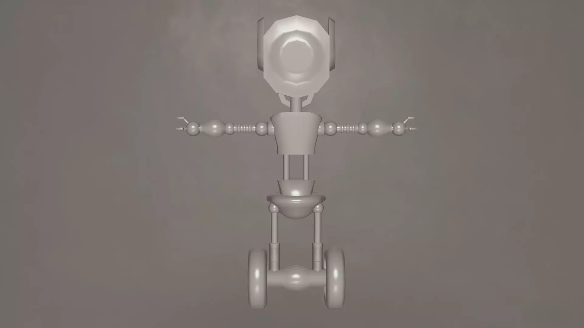 Low Poly Wheel Robot- Rigged Low-poly 3D model_2