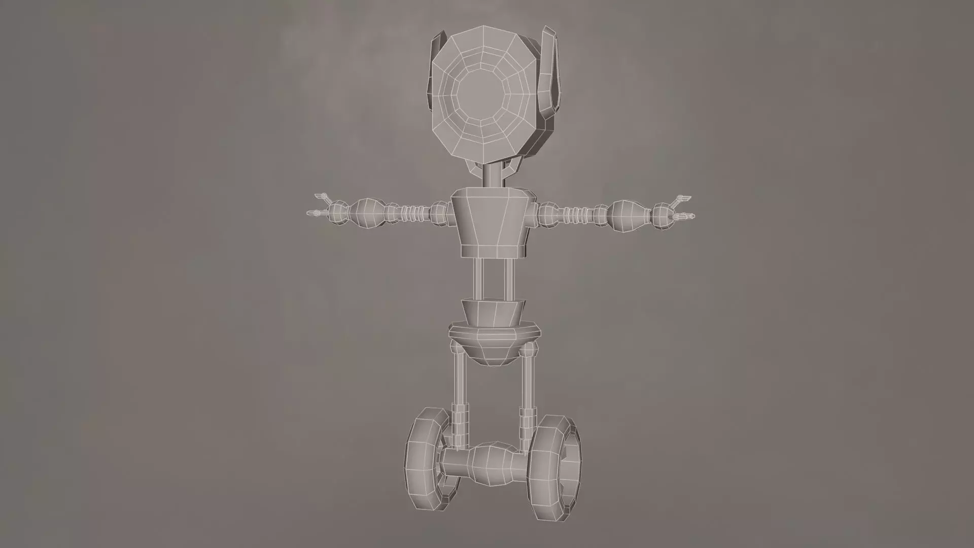 Low Poly Wheel Robot- Rigged Low-poly 3D model_9