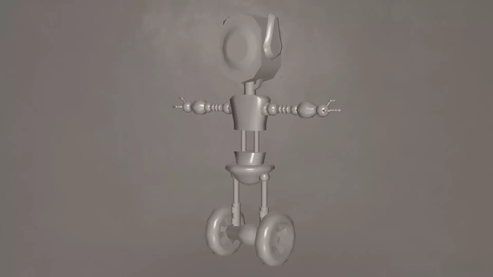 Low Poly Wheel Robot- Rigged Low-poly 3D model_14