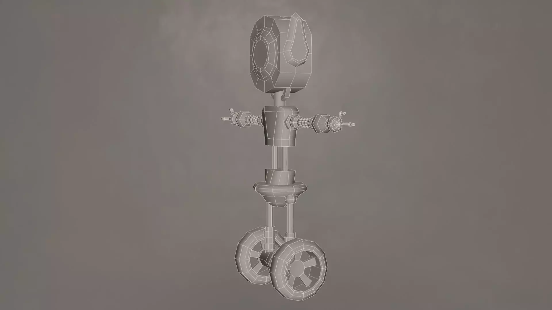Low Poly Wheel Robot- Rigged Low-poly 3D model_21