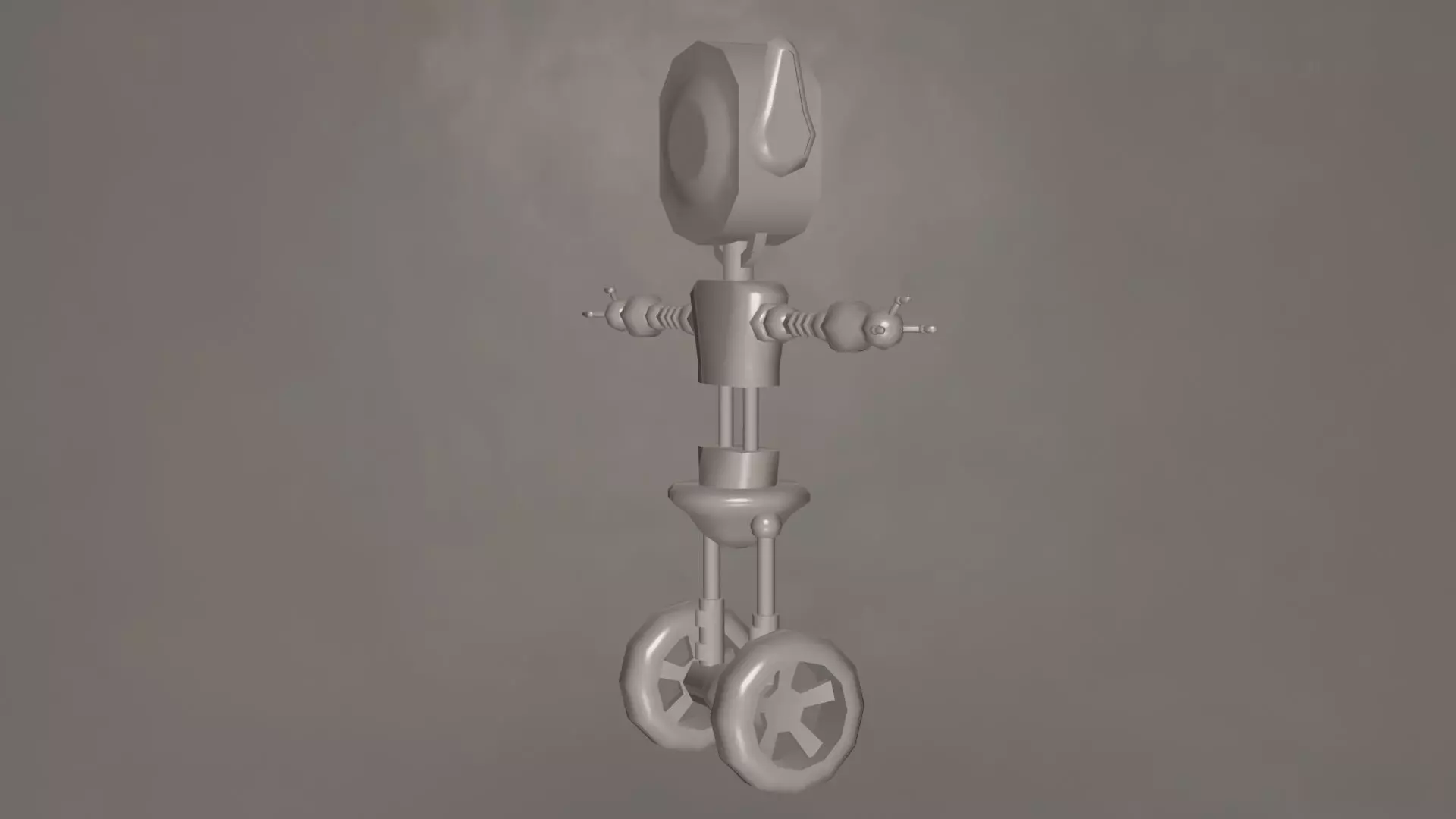 Low Poly Wheel Robot- Rigged Low-poly 3D model_20