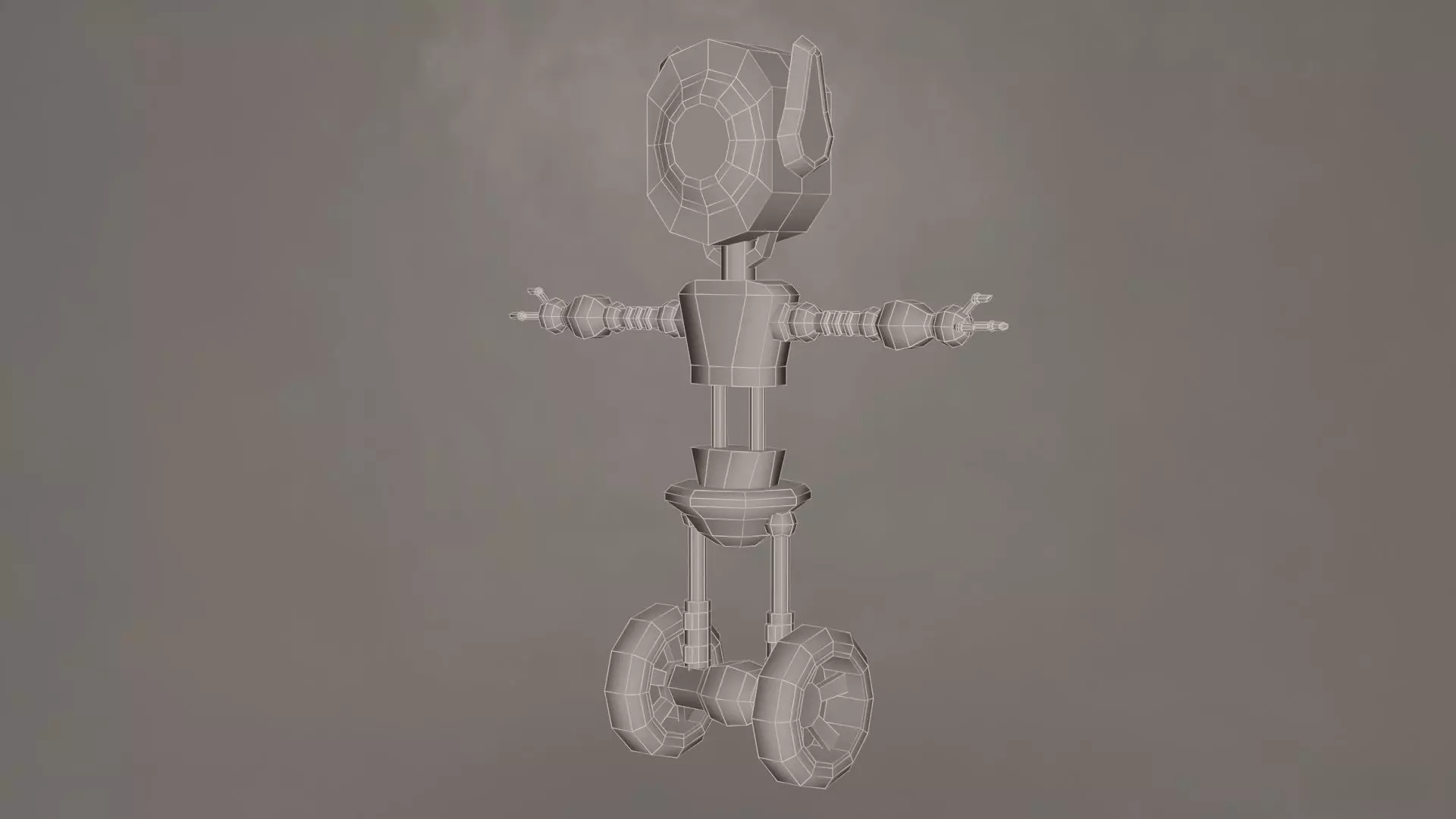 Low Poly Wheel Robot- Rigged Low-poly 3D model_15