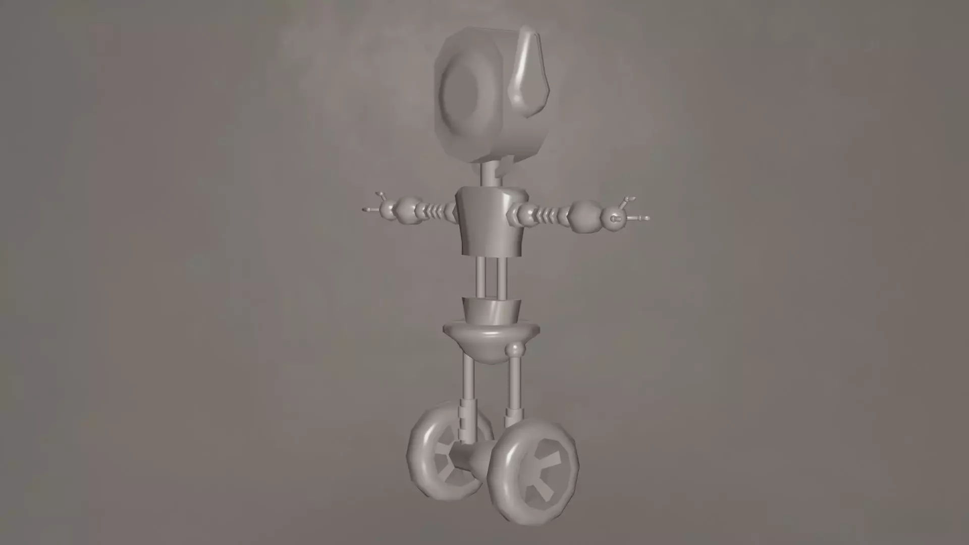 Low Poly Wheel Robot- Rigged Low-poly 3D model_17