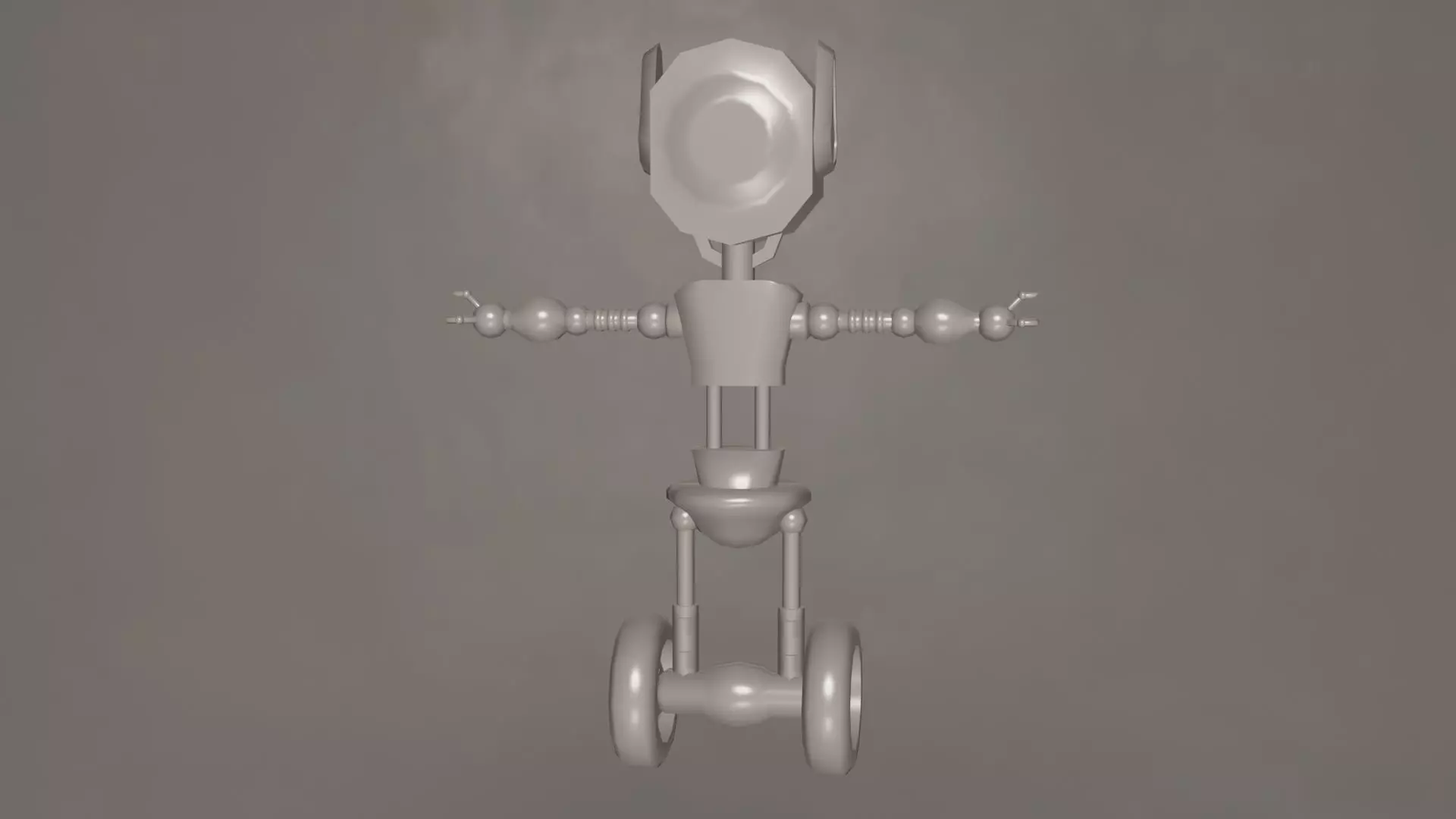 Low Poly Wheel Robot- Rigged Low-poly 3D model_5