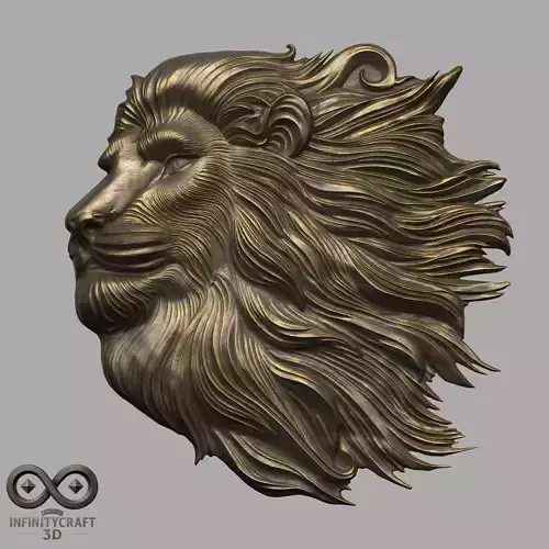 Majestic Lion Head No7  3D Printable or CNC Relief
